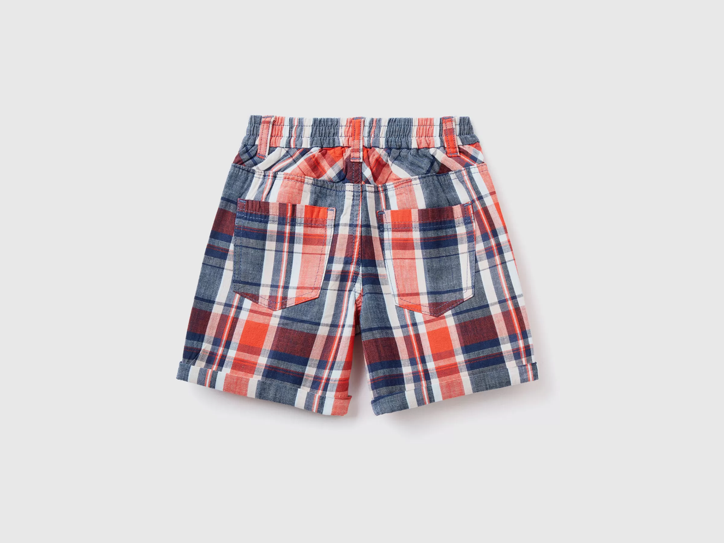 100% Cotton Checked Bermudas^Benetton Hot