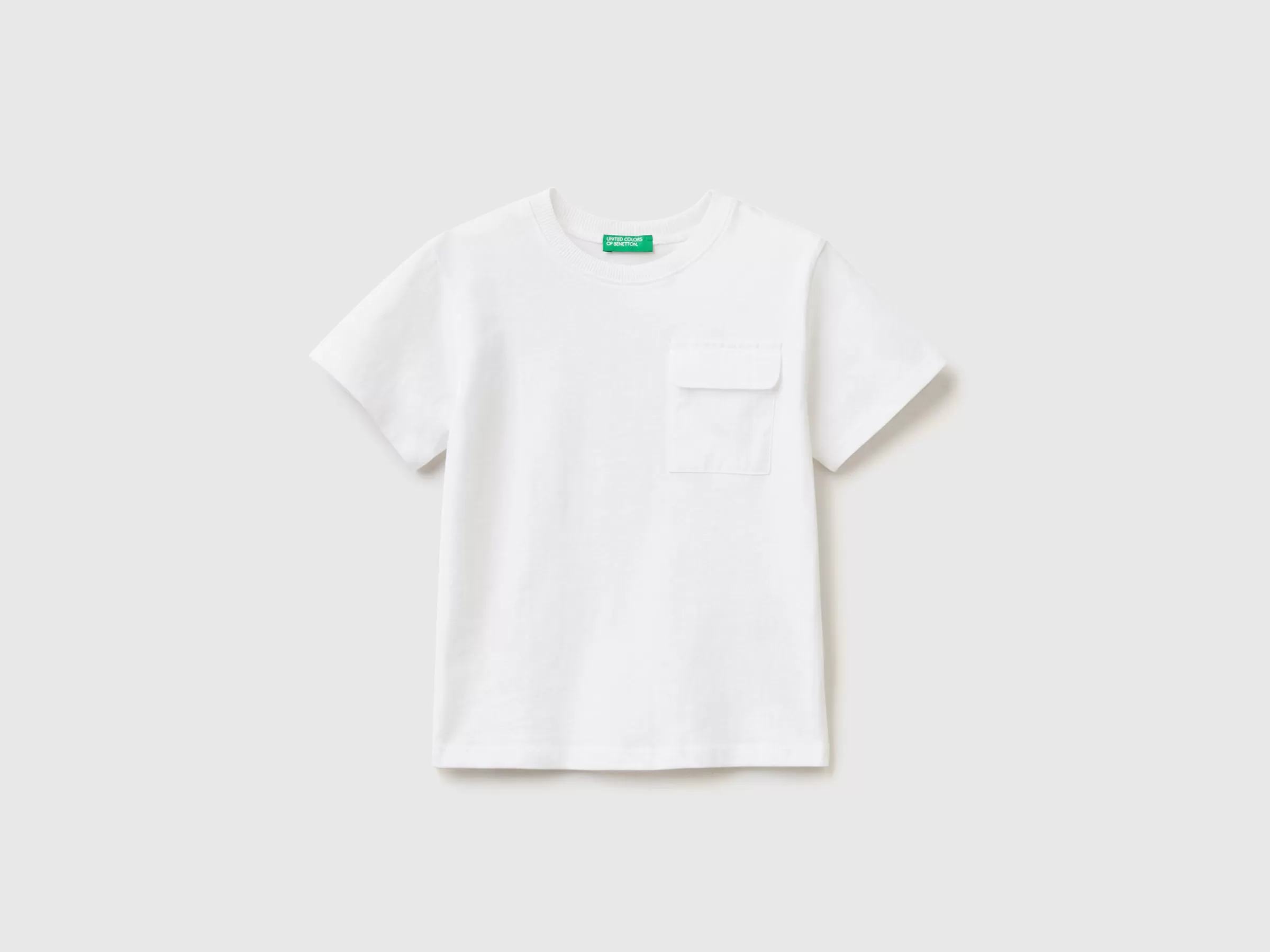 100% Cotton T-Shirt With Pocket^Benetton Cheap