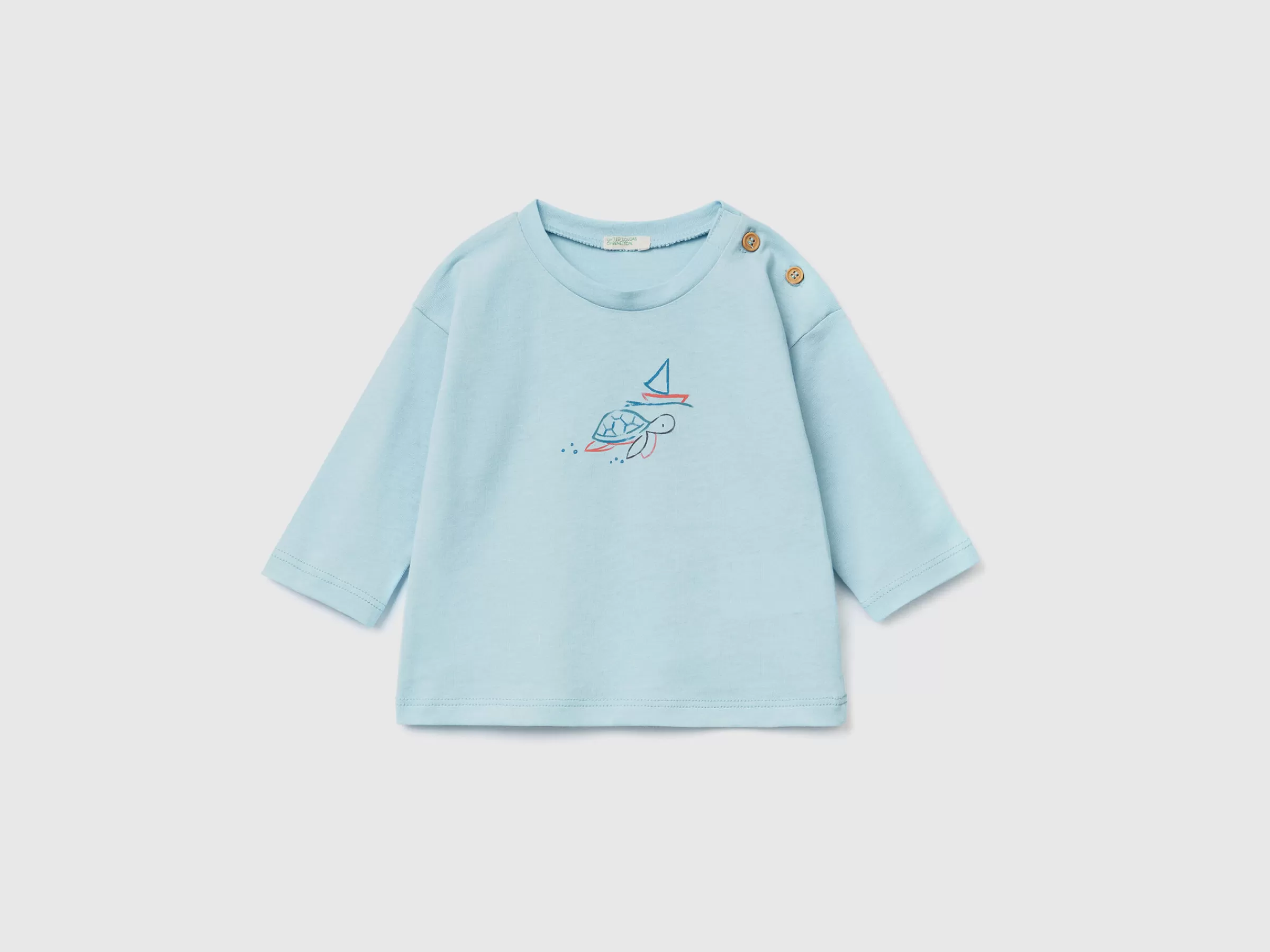 100% Cotton T-Shirt With Print^Benetton Cheap