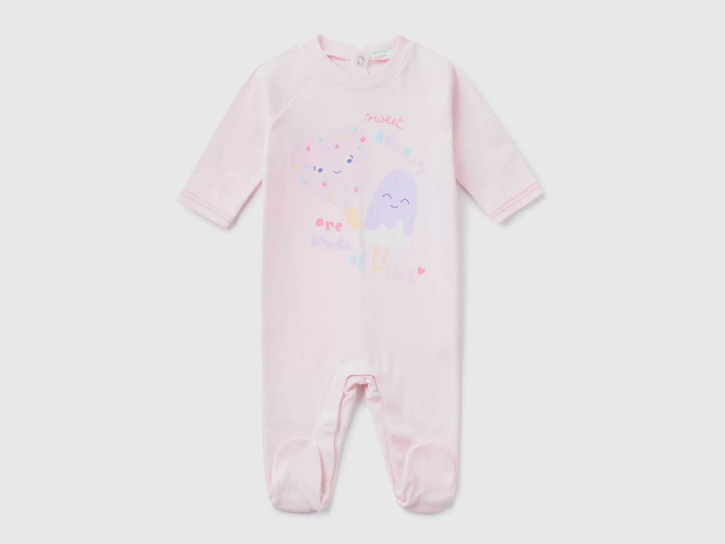 Babygrow Comprido Em Algodão Puro Organico^Benetton Discount