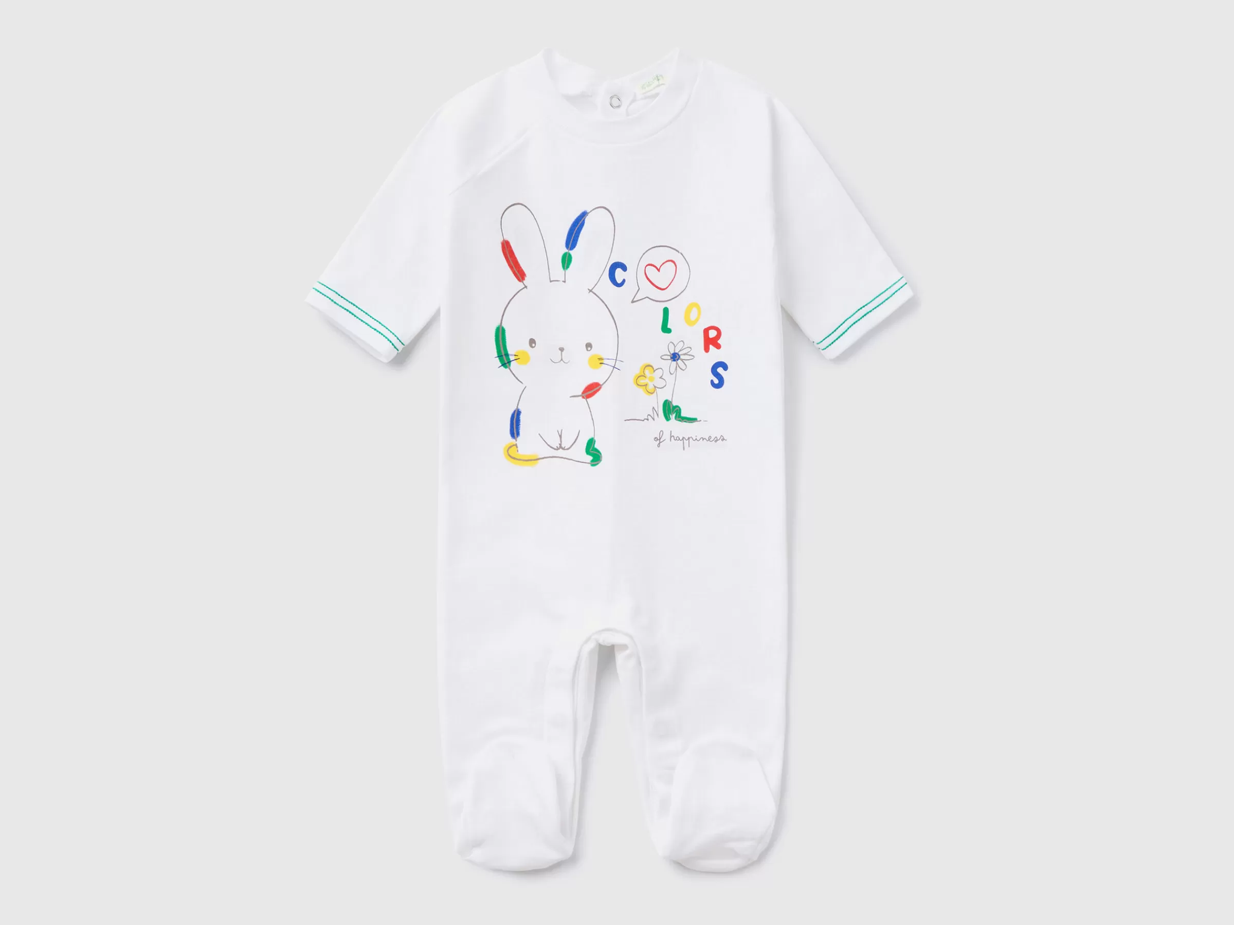 Babygrow Comprido Em Algodão Puro Organico^Benetton Best