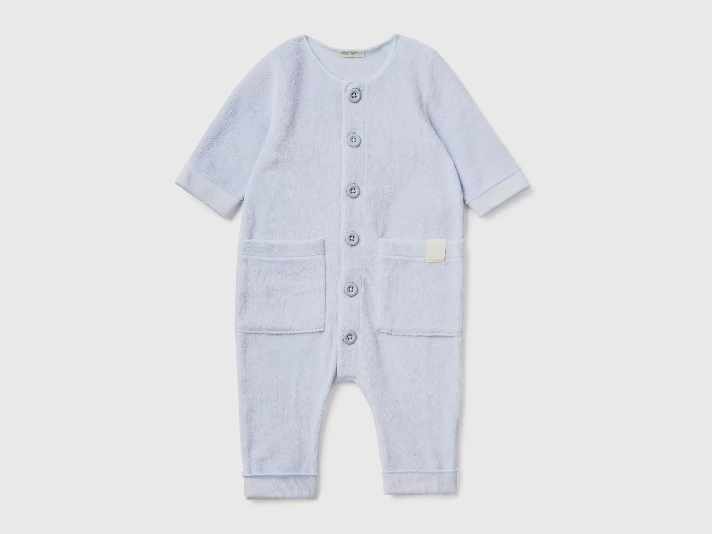 Babygrow Em Chenille Com Bolsos^Benetton Fashion