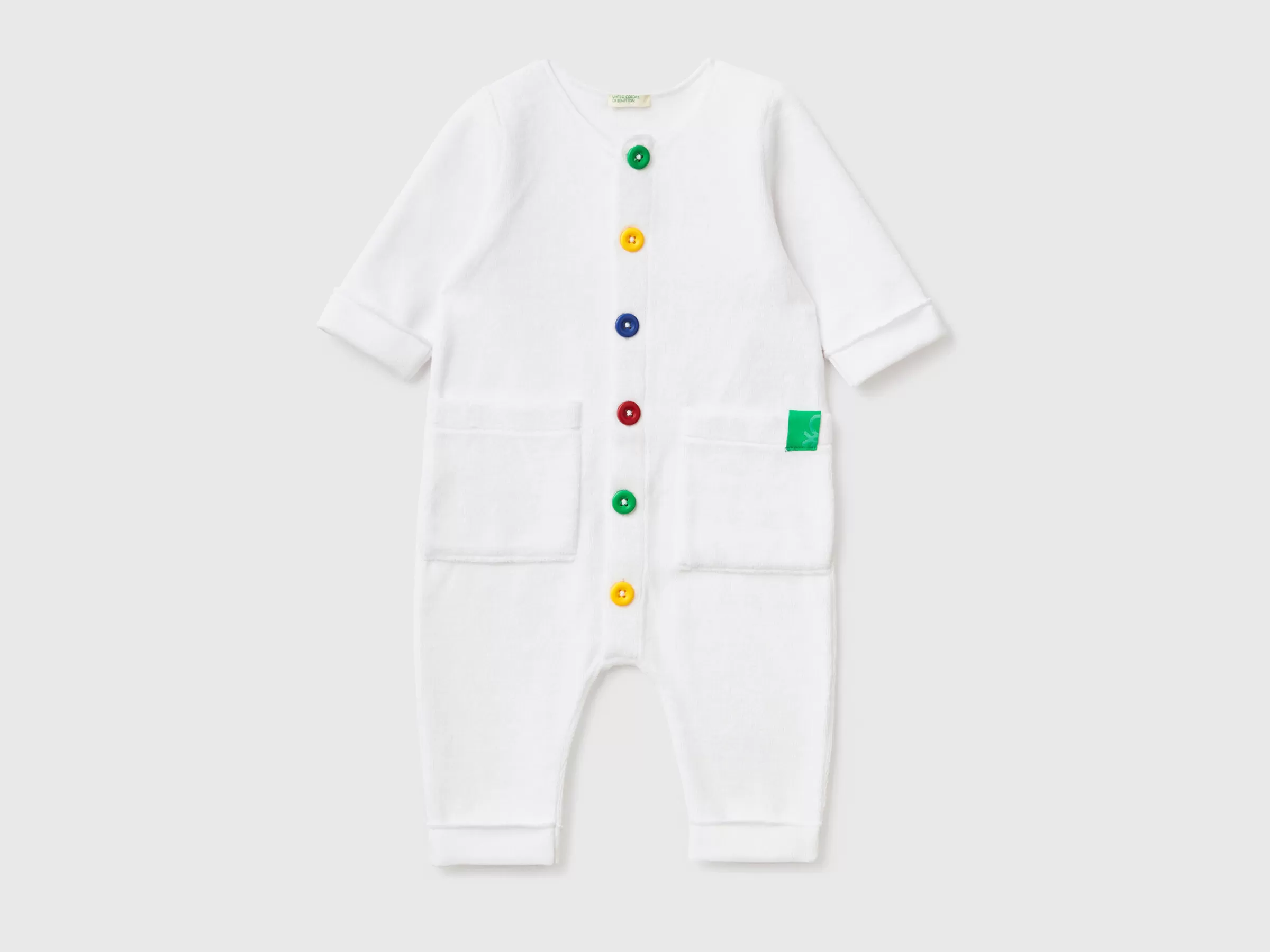 Babygrow Em Chenille Com Bolsos^Benetton Hot