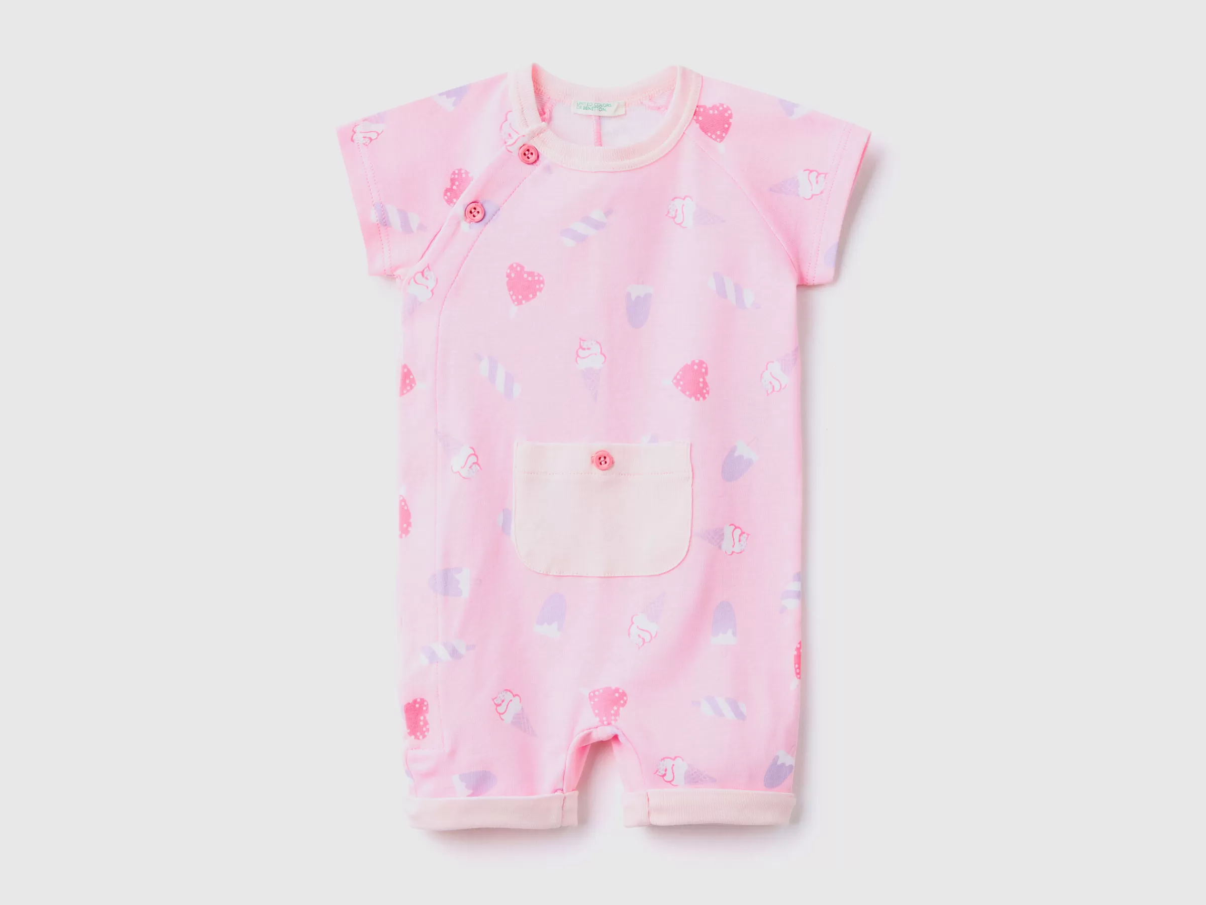 Babygrow Padrao Em Algodão Organico^Benetton Clearance