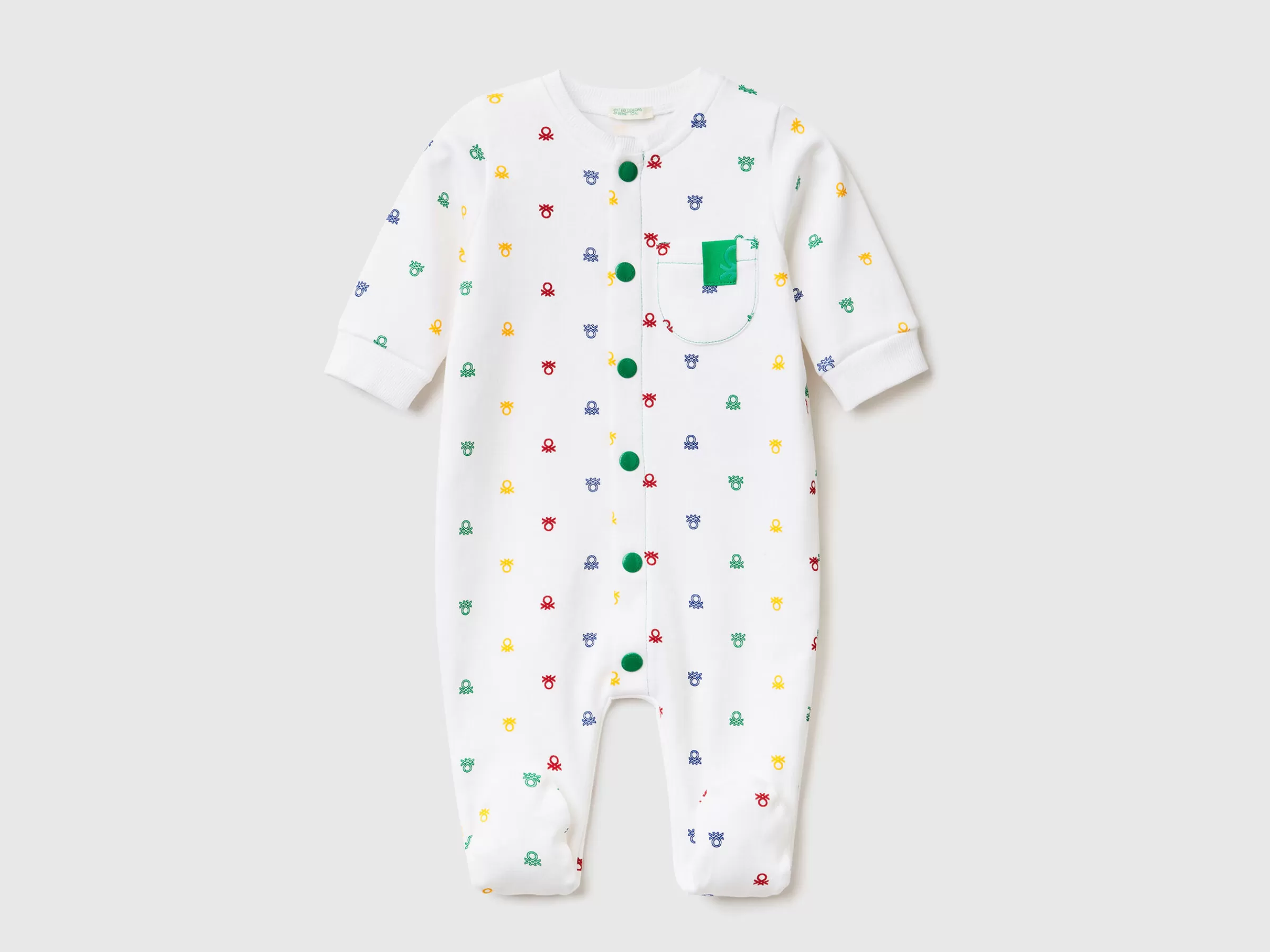 Babygrow Padrao Em Algodão Organico^Benetton Fashion