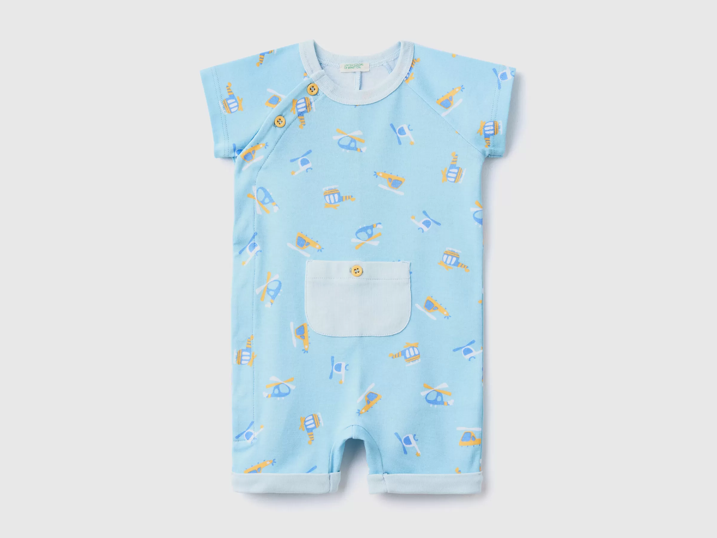 Babygrow Padrao Em Algodão Organico^Benetton Discount