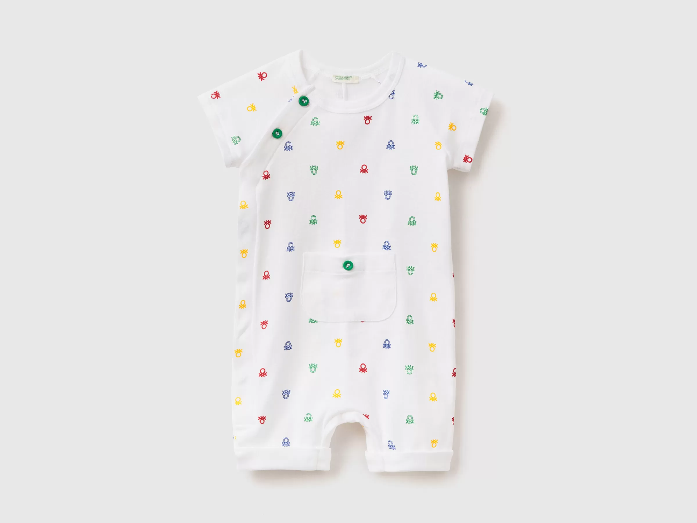 Babygrow Padrao Em Algodão Organico^Benetton Cheap