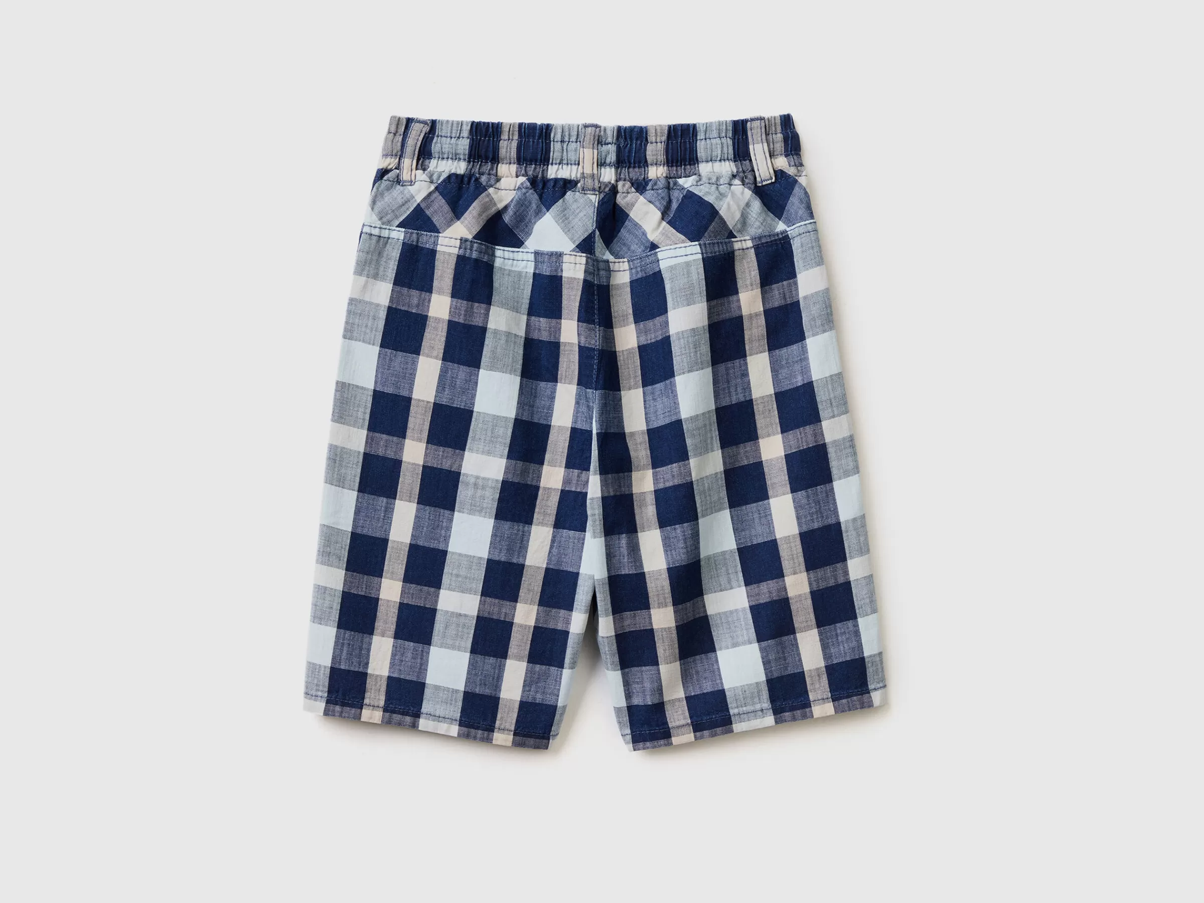 Bermudas Aos Quadrados Com Cordao De Ajuste^Benetton Discount