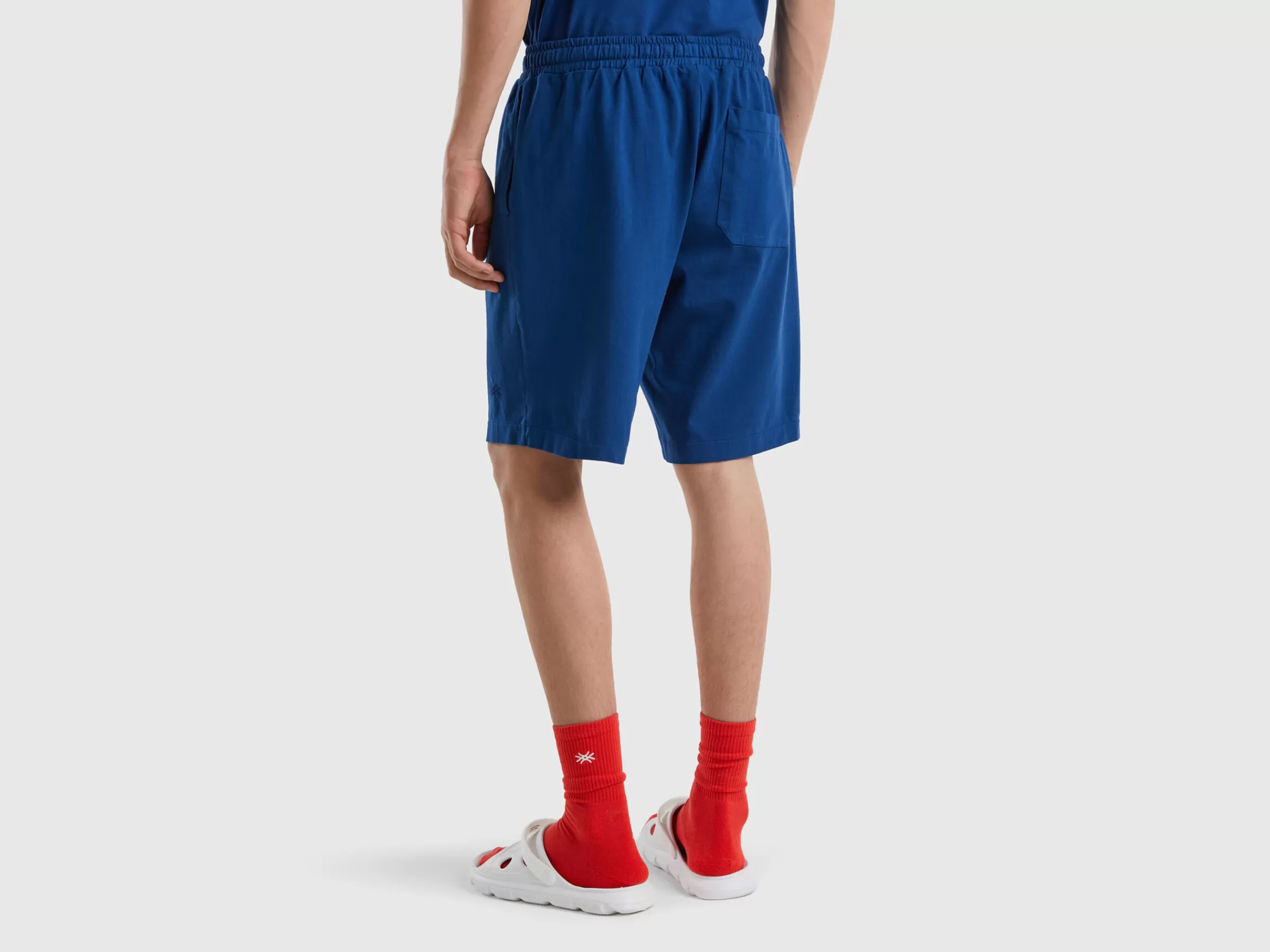 Bermudas Azul-Escuro Com Cordao De Ajuste^Benetton Cheap