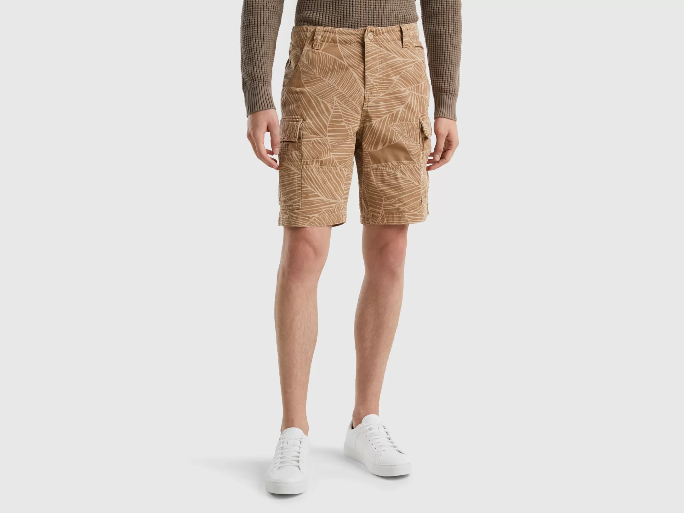 Bermudas Cargo Com Estampado Tropical^Benetton Best Sale