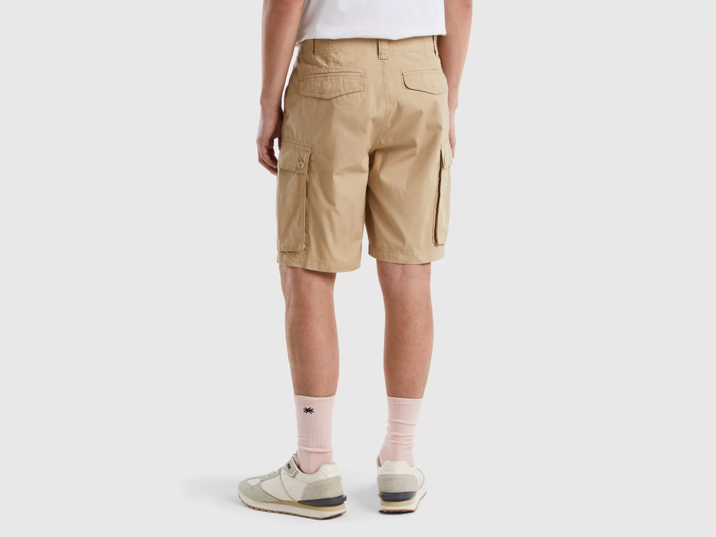 Bermudas Cargo Em Algodão Puro^Benetton Shop