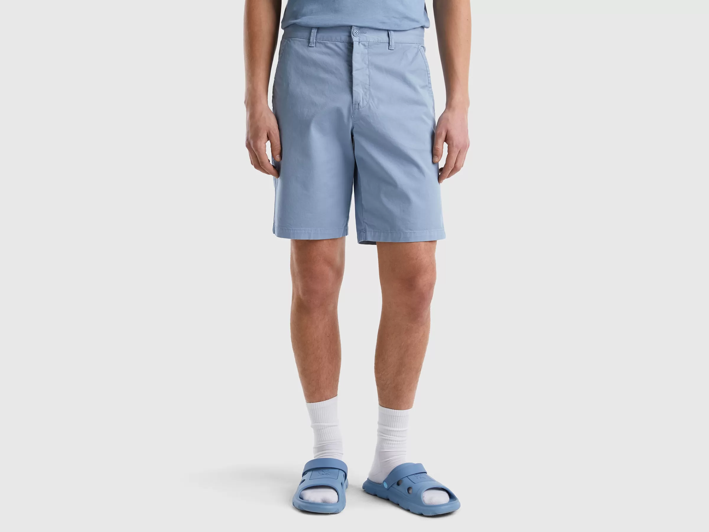 Bermudas Chino Em Algodão Stretch^Benetton Shop