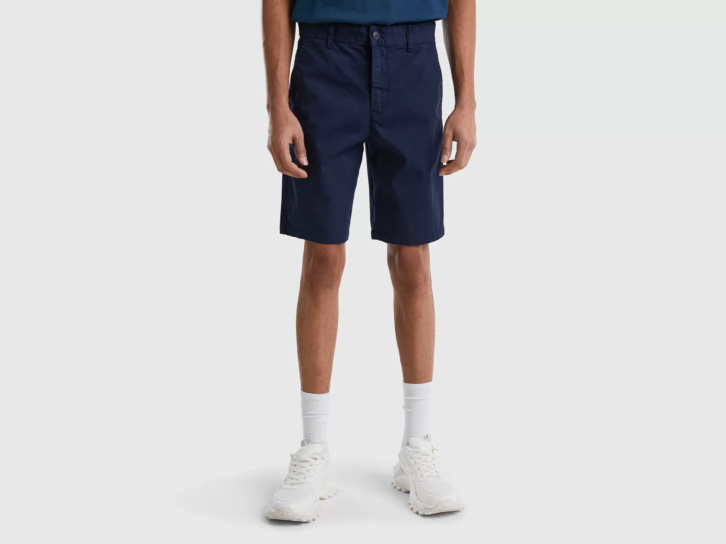 Bermudas Chino Em Algodão Stretch^Benetton Sale