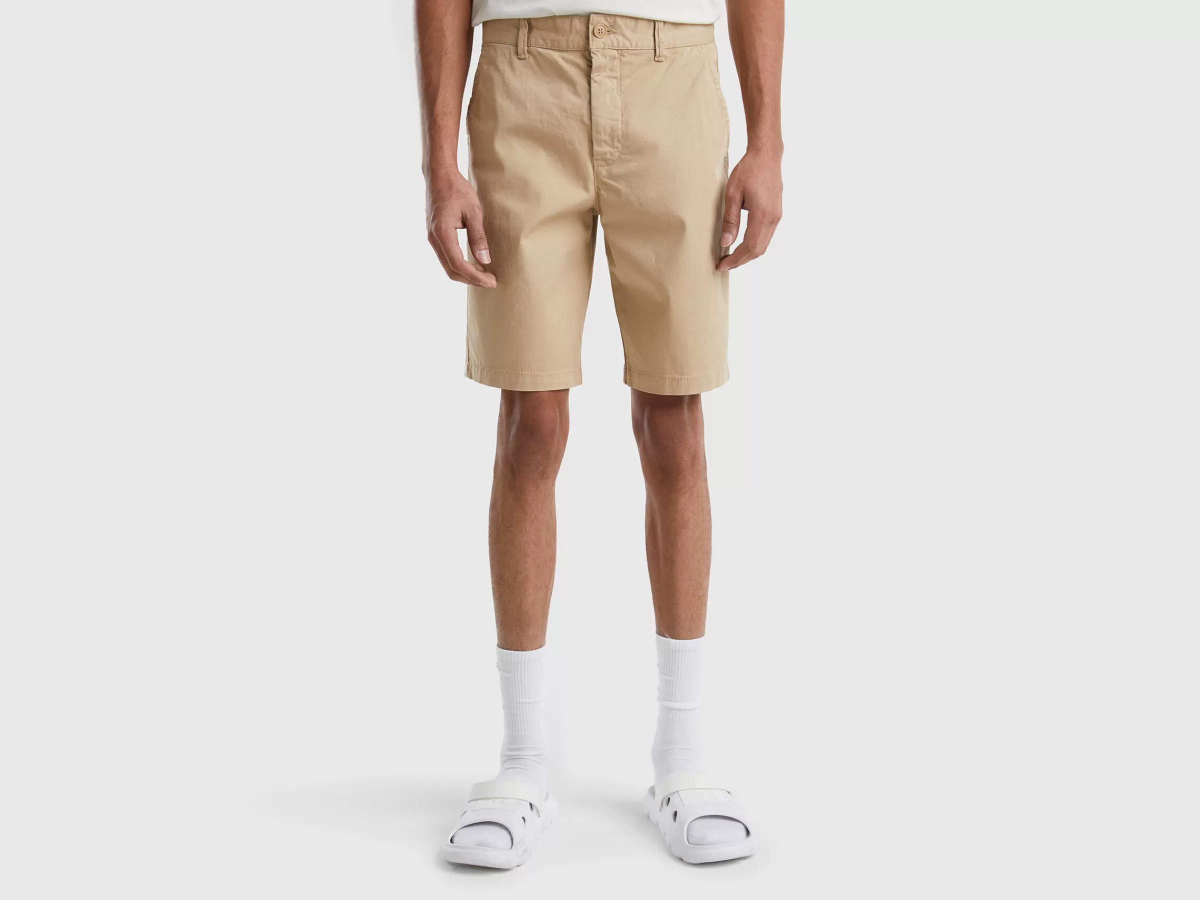 Bermudas Chino Em Algodão Stretch^Benetton Online