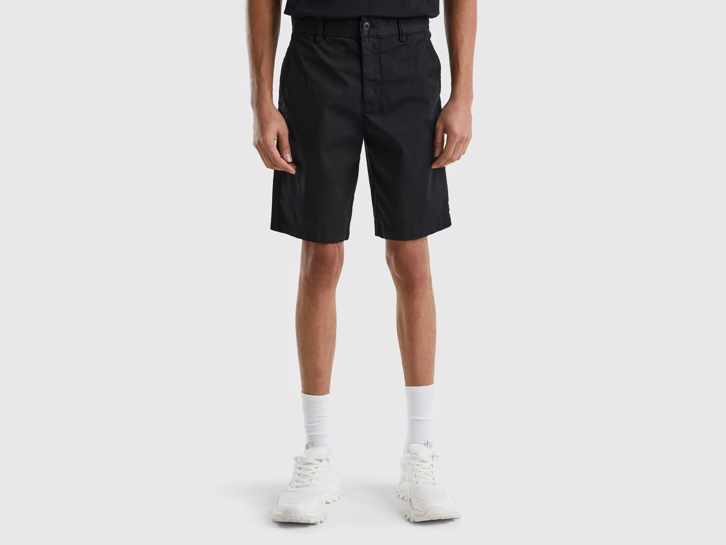 Bermudas Chino Em Algodão Stretch^Benetton Cheap