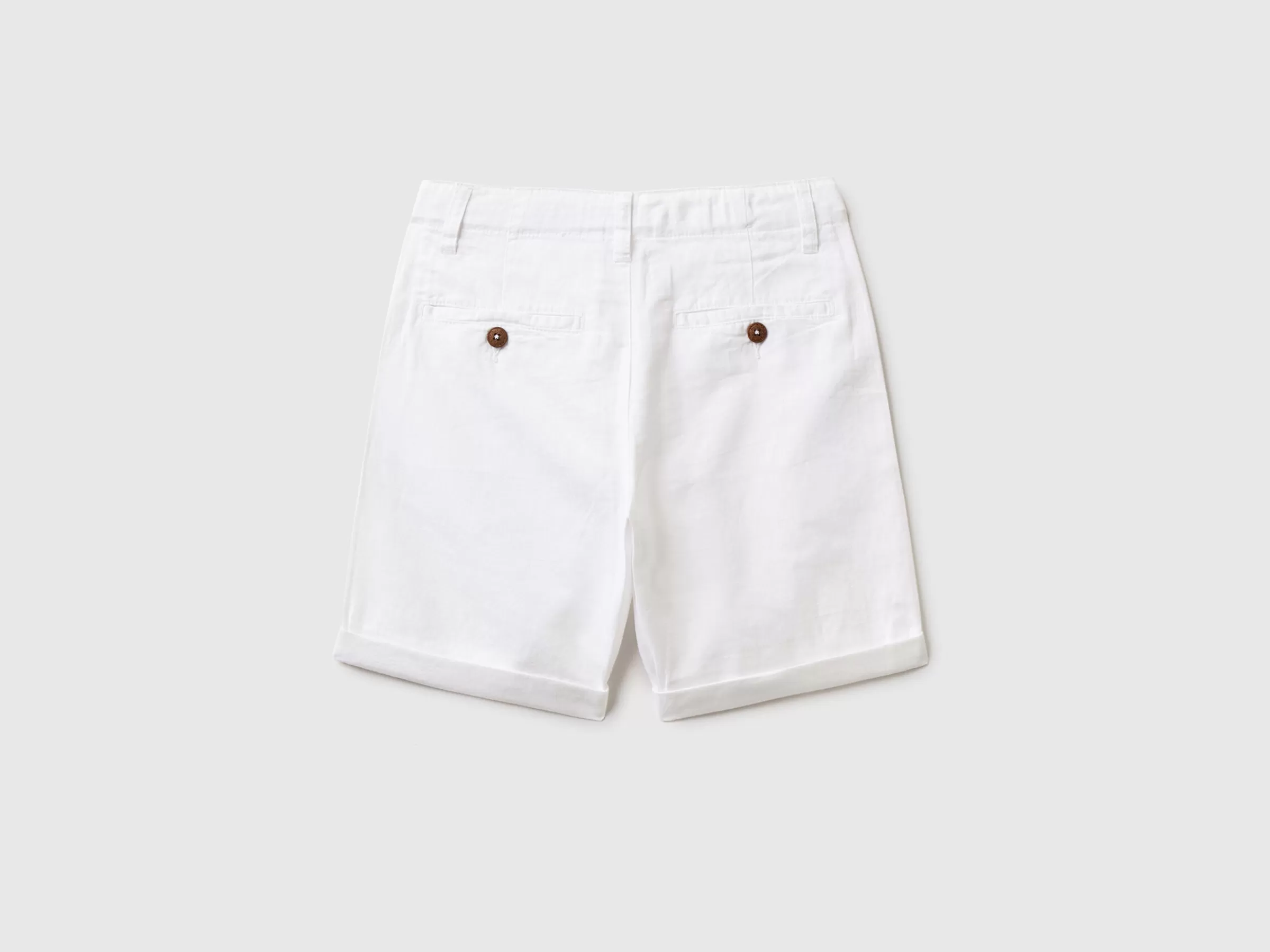 Bermudas Chino Em Mescla De Linho^Benetton Clearance