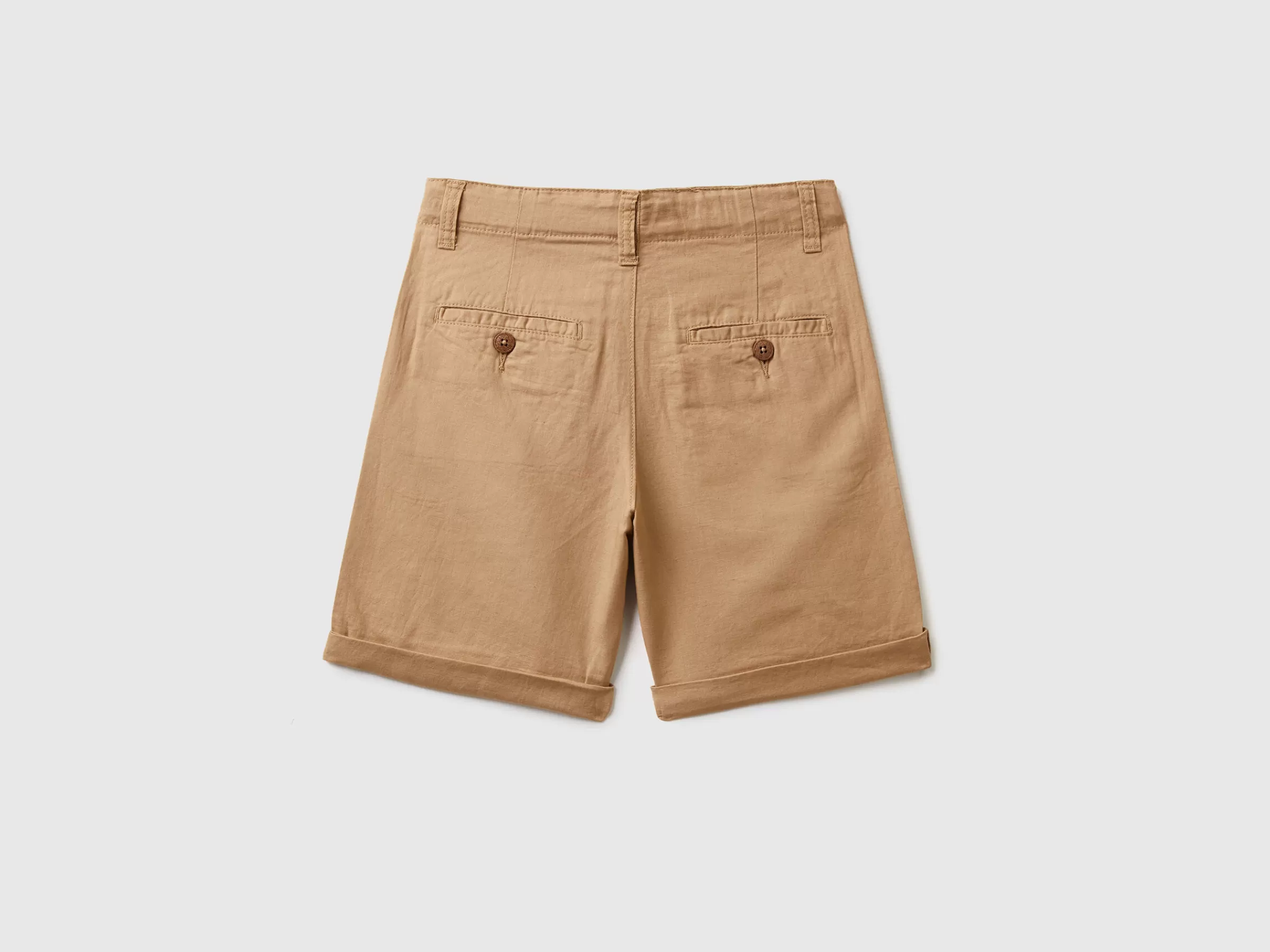 Bermudas Chino Em Mescla De Linho^Benetton Store