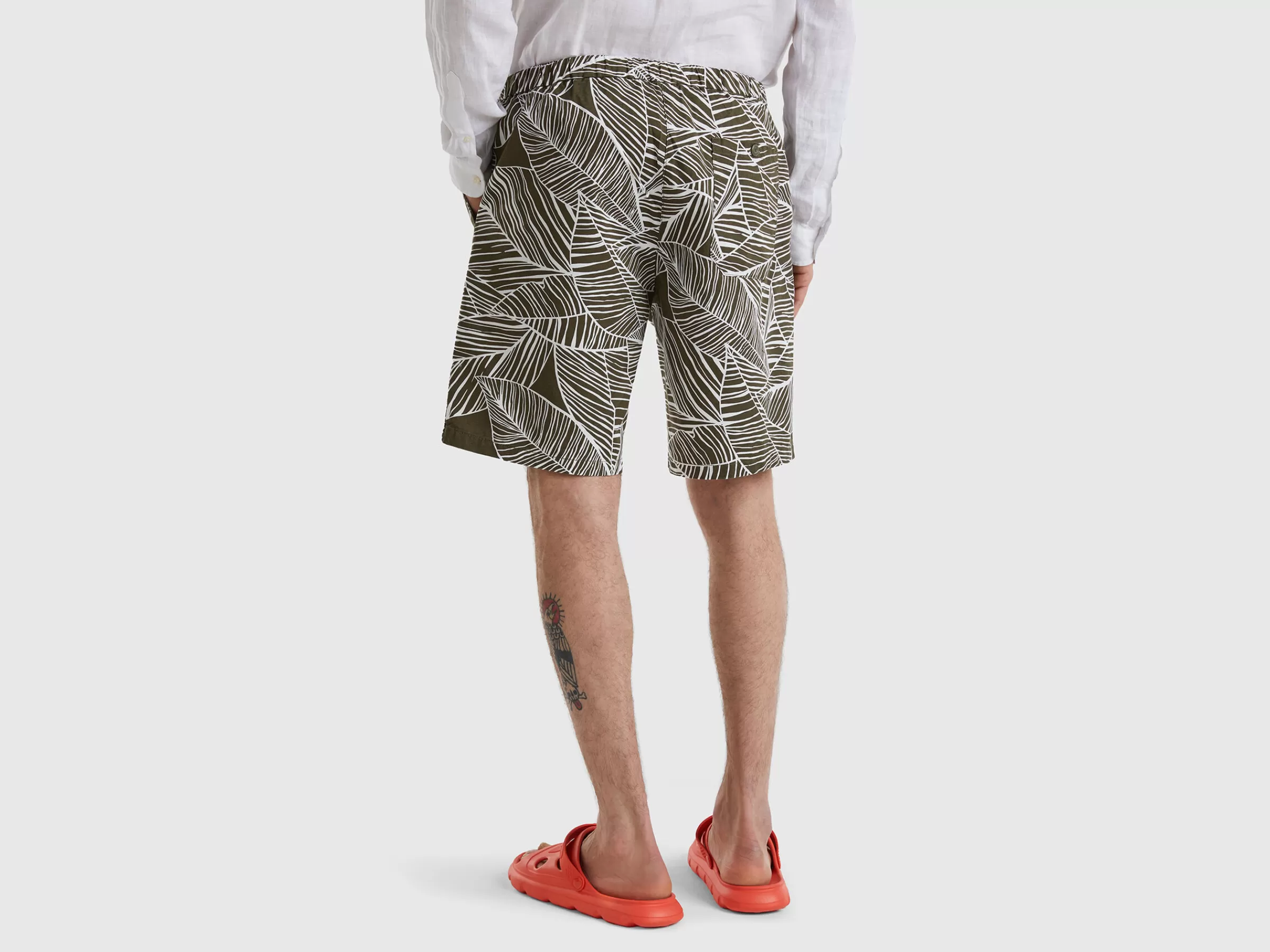 Bermudas Com Estampado Tropical^Benetton New