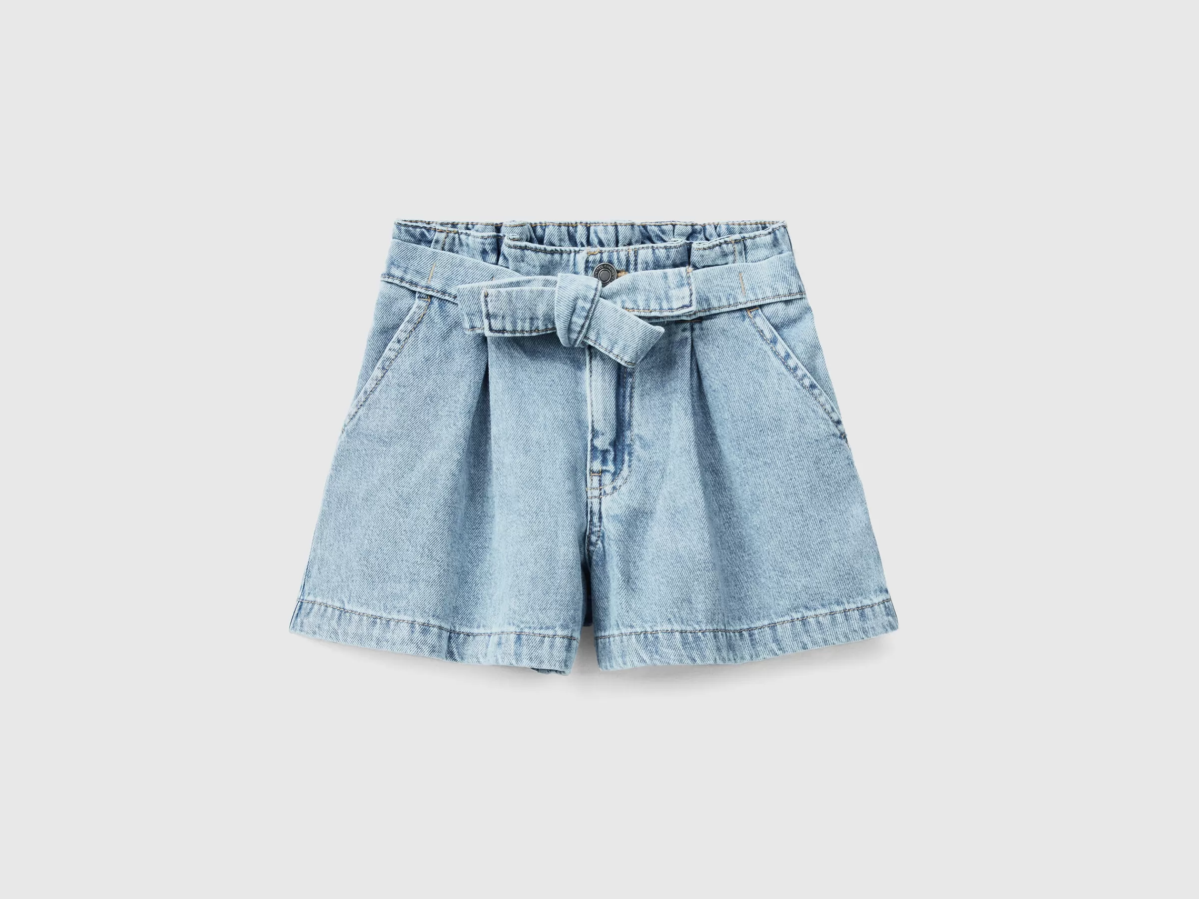 Bermudas De Jeans Com Cinto^Benetton Flash Sale