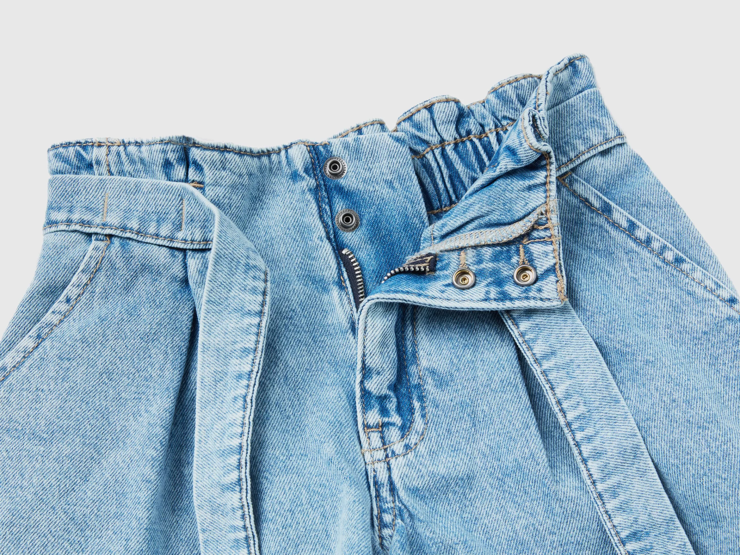 Bermudas De Jeans Com Cinto^Benetton Flash Sale