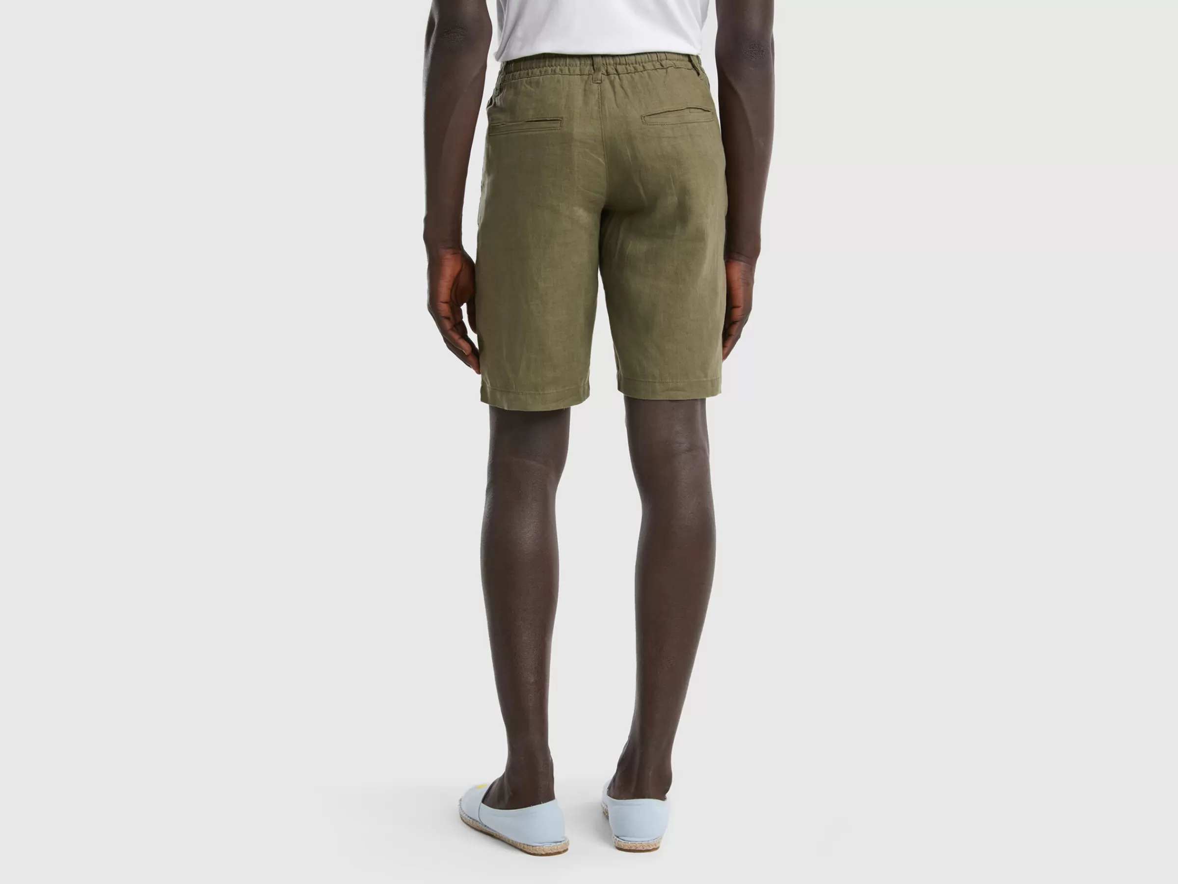 Bermudas Em 100% Linho^Benetton Outlet