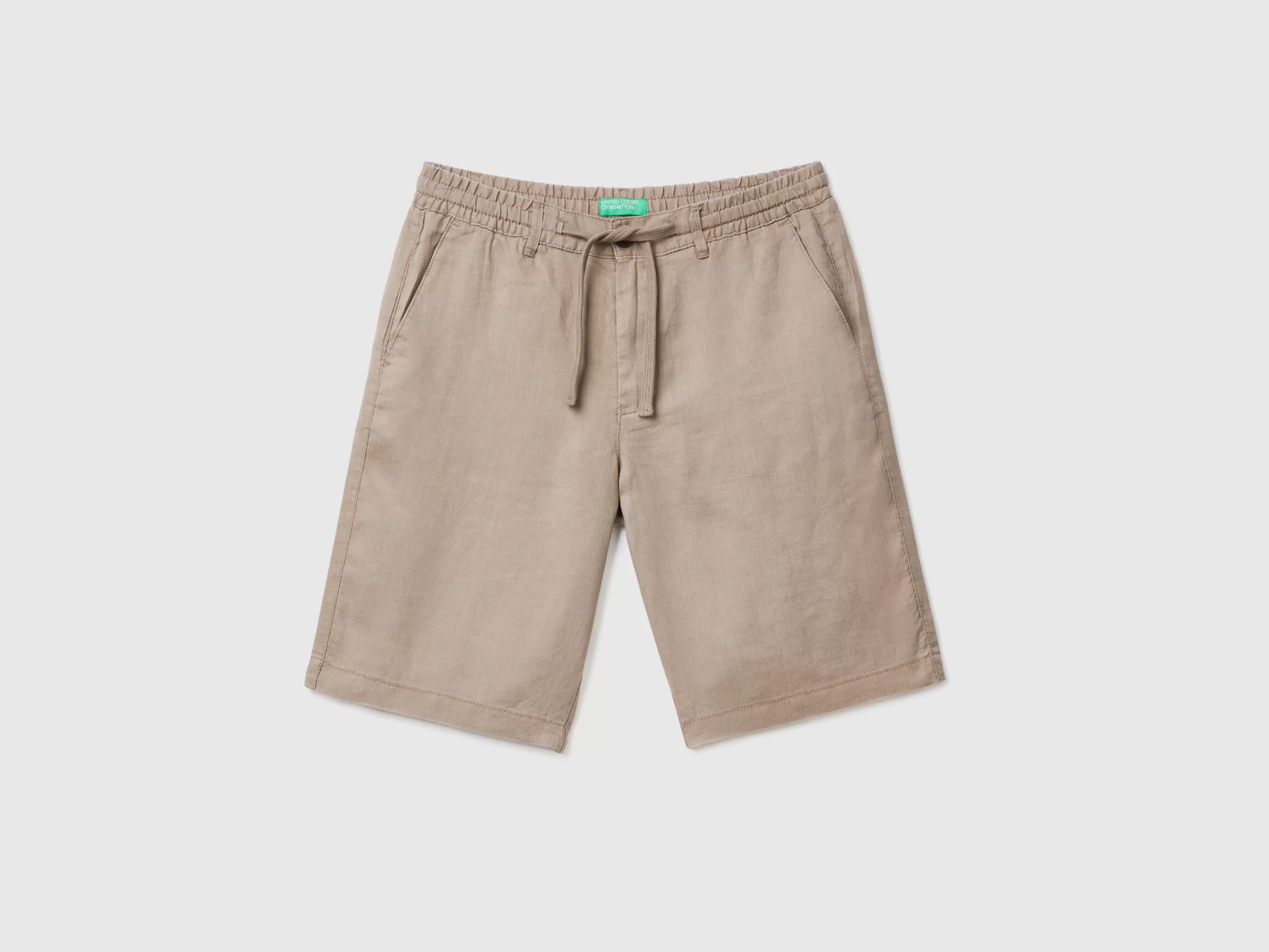 Bermudas Em 100% Linho^Benetton Discount