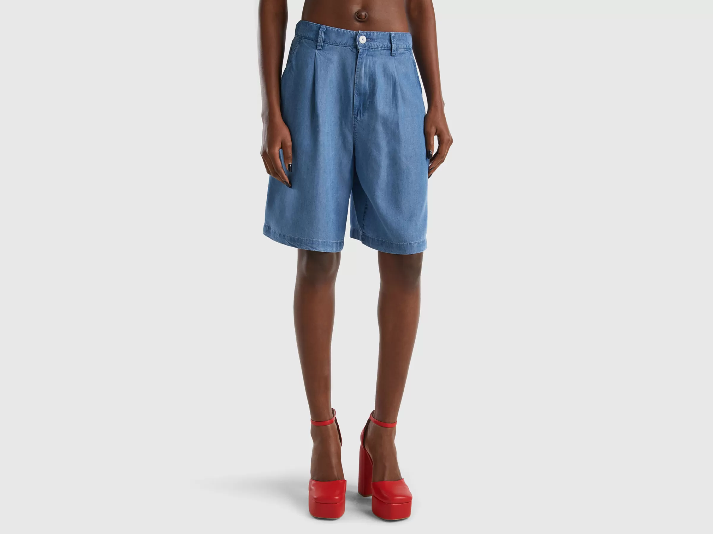 Bermudas Em Chambray^Benetton Shop