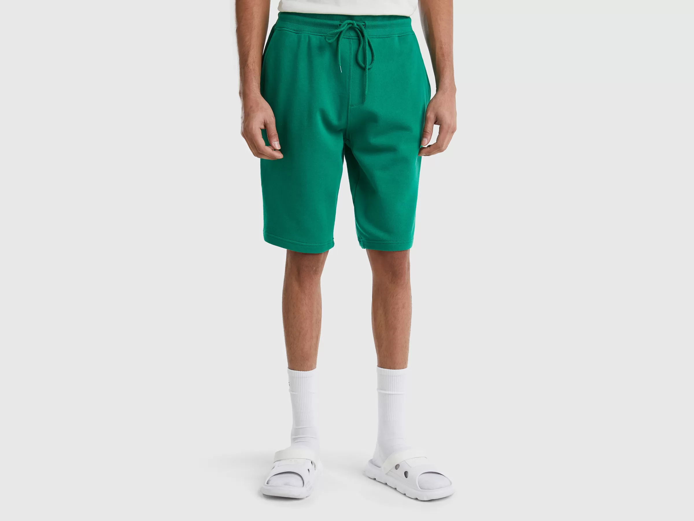 Bermudas Em Felpo 100% Algodão^Benetton Discount