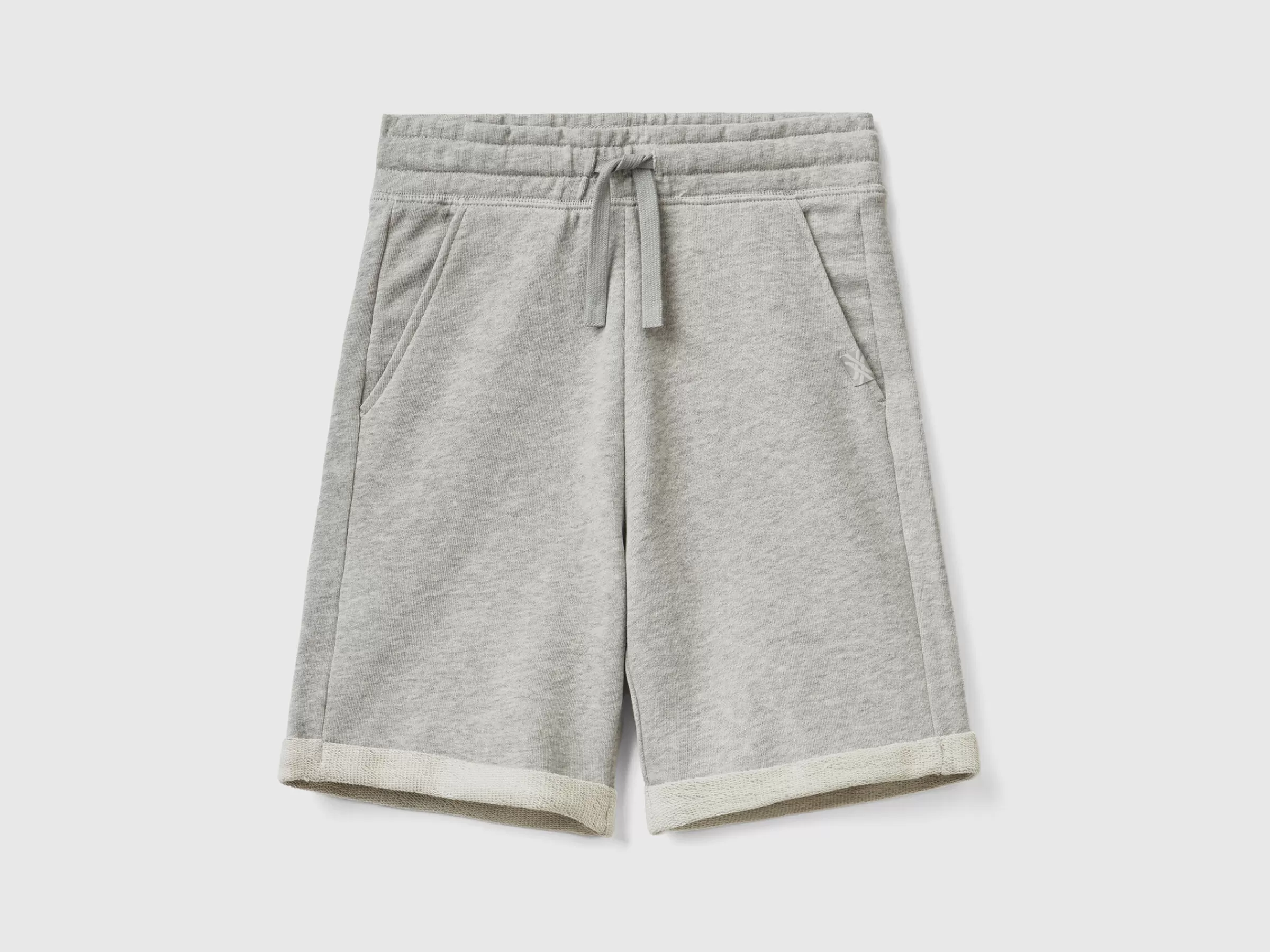 Bermudas Em Felpo De Algodão Puro^Benetton Cheap