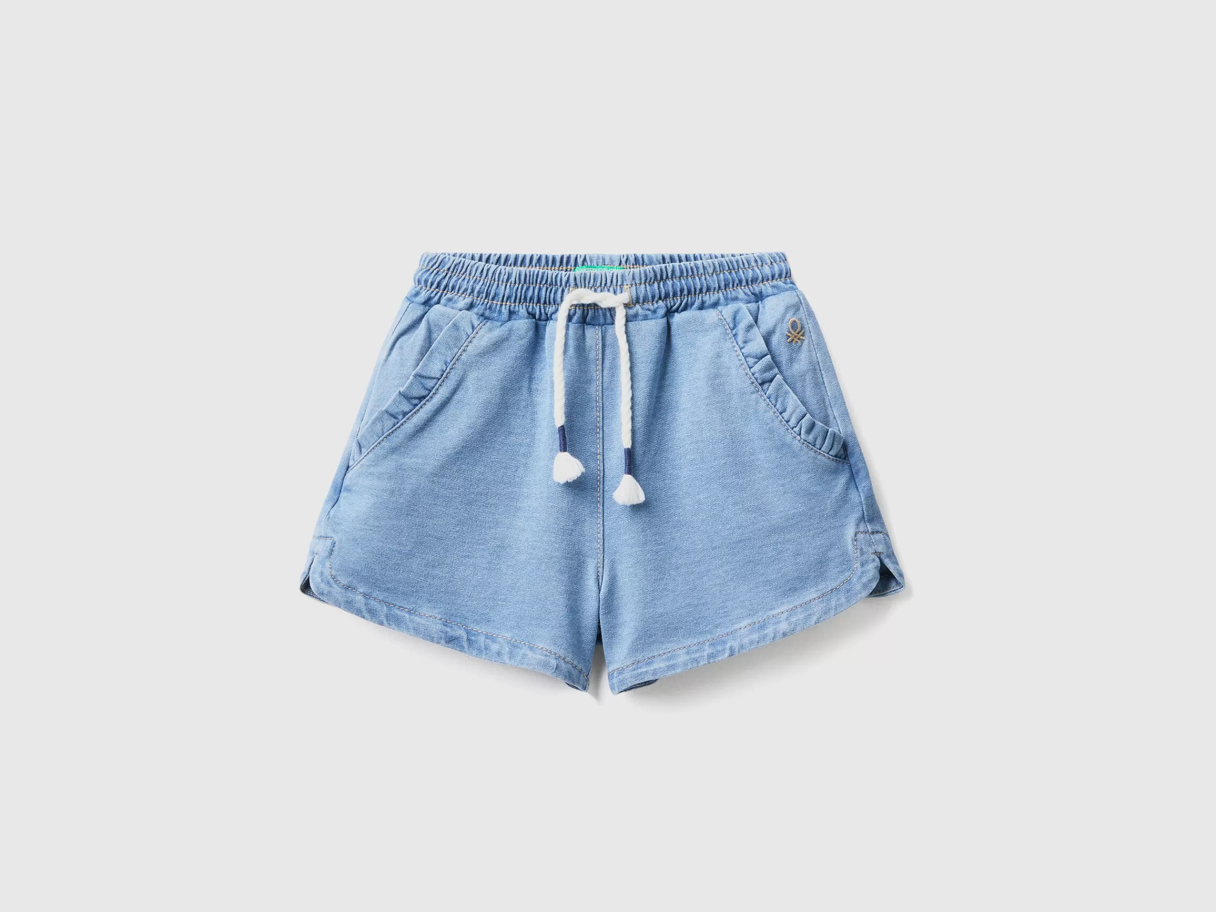 Bermudas Em Felpo Efeito Denim^Benetton Clearance