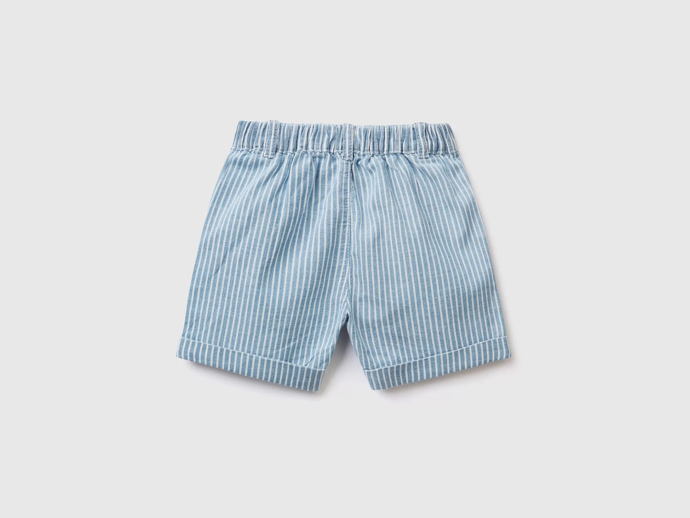 Bermudas Em Jeans Leve As Riscas^Benetton Outlet