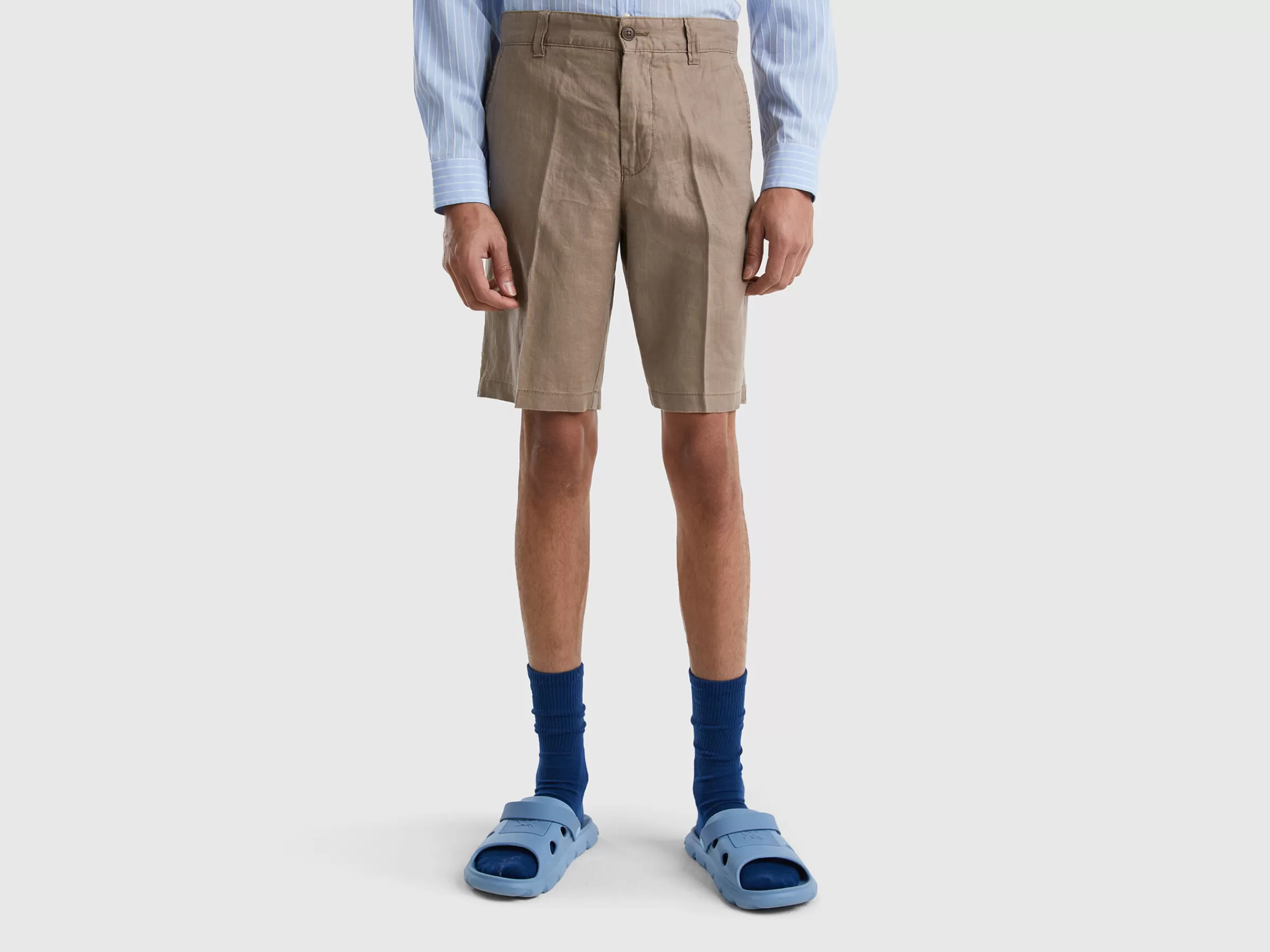 Bermudas Em Puro Linho^Benetton Fashion