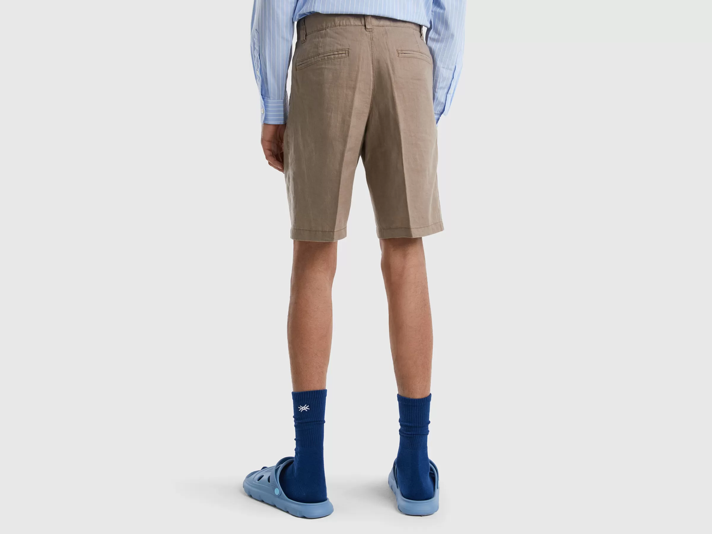 Bermudas Em Puro Linho^Benetton Fashion