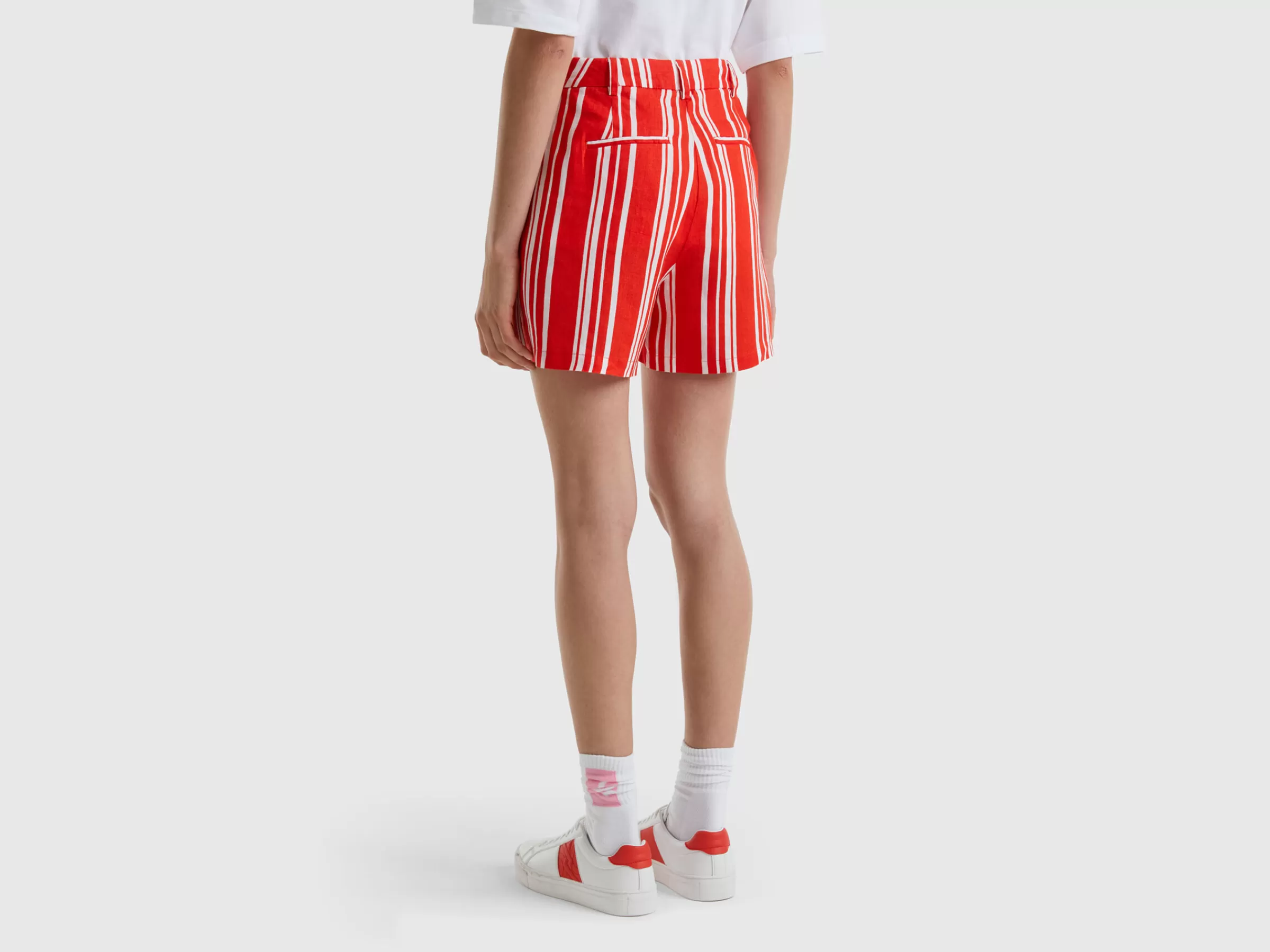 Bermudas Em Puro Linho Estampado^Benetton Online