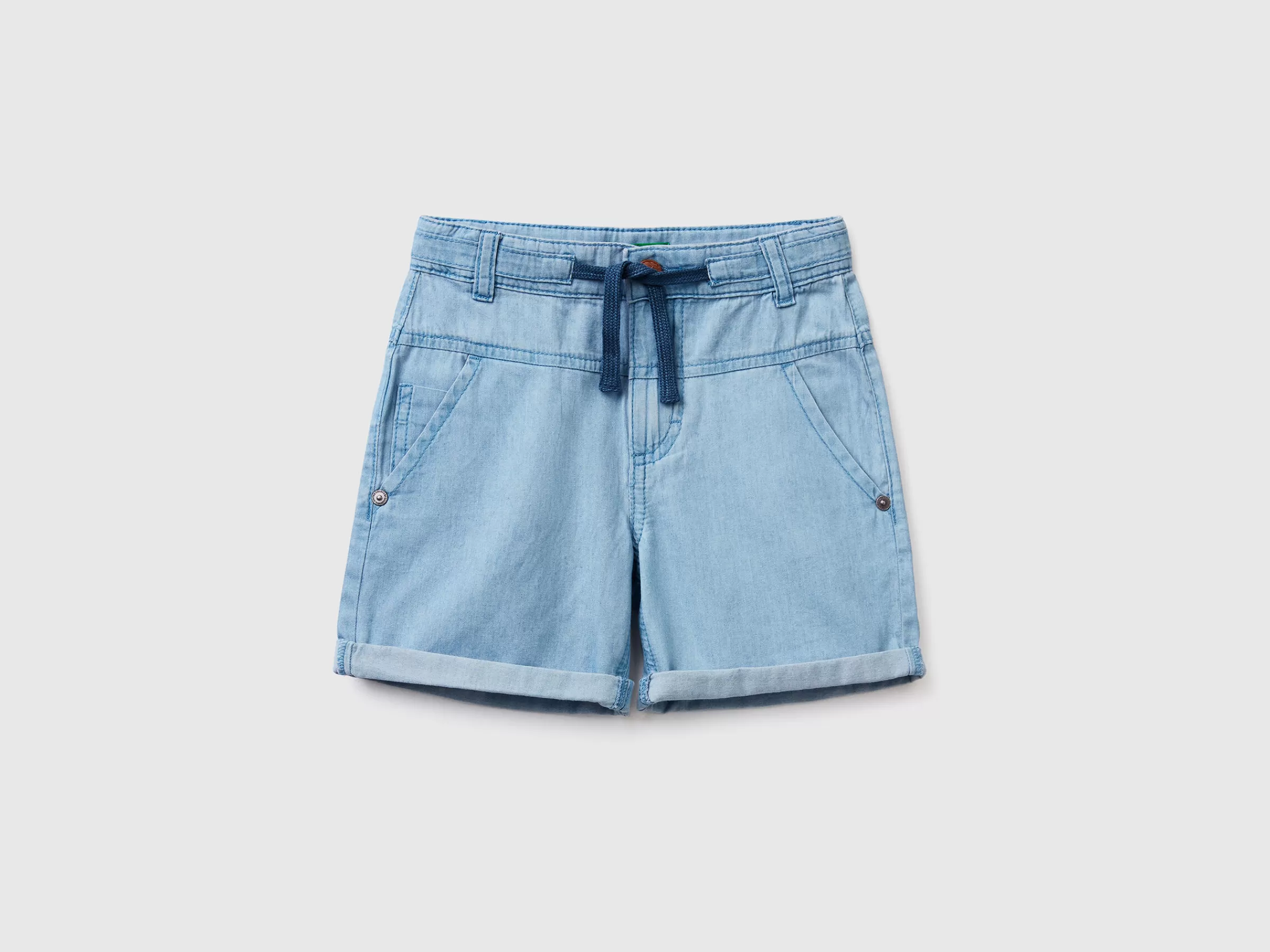 Bermudas Leves Em Chambray^Benetton New