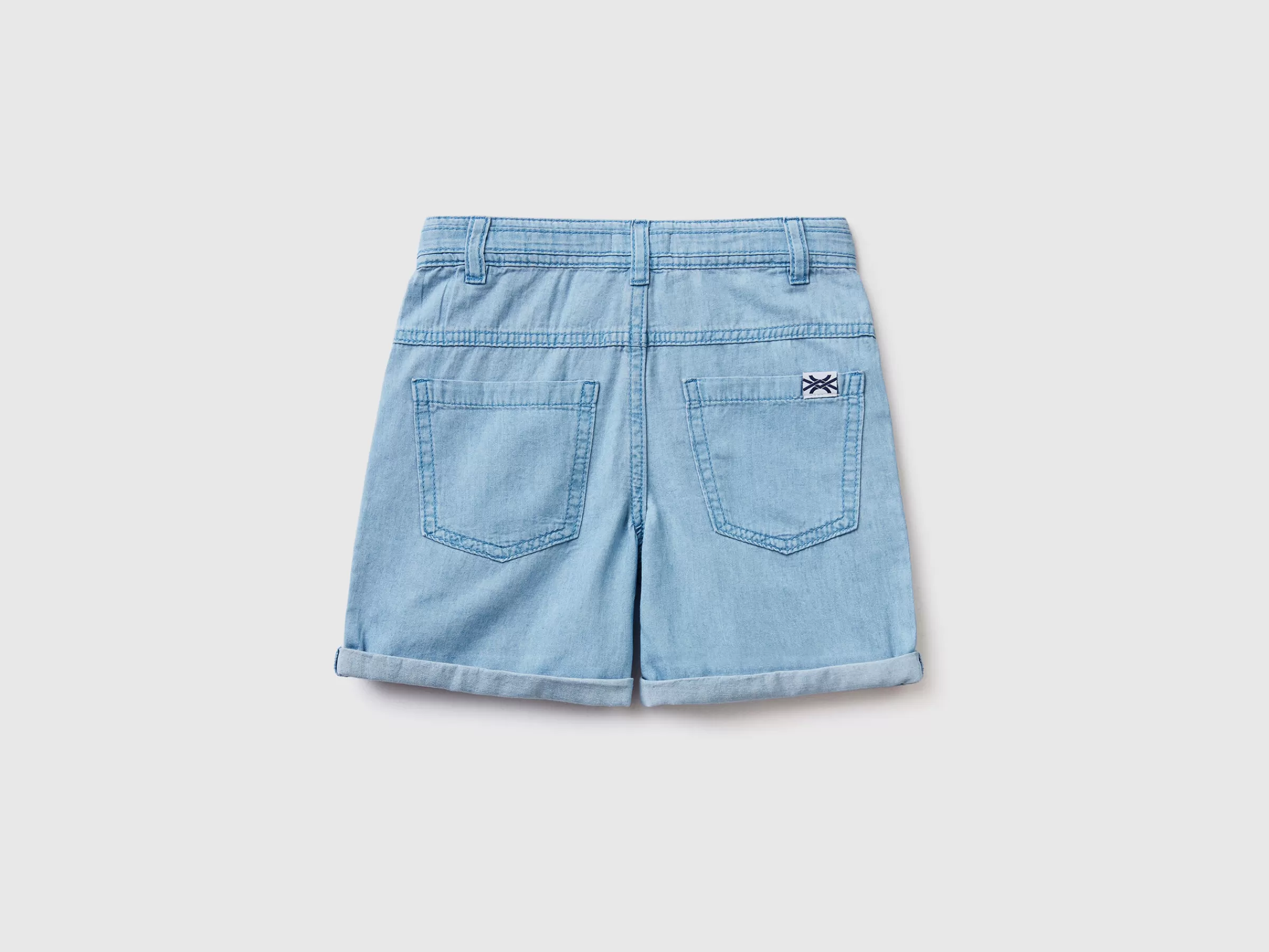 Bermudas Leves Em Chambray^Benetton New