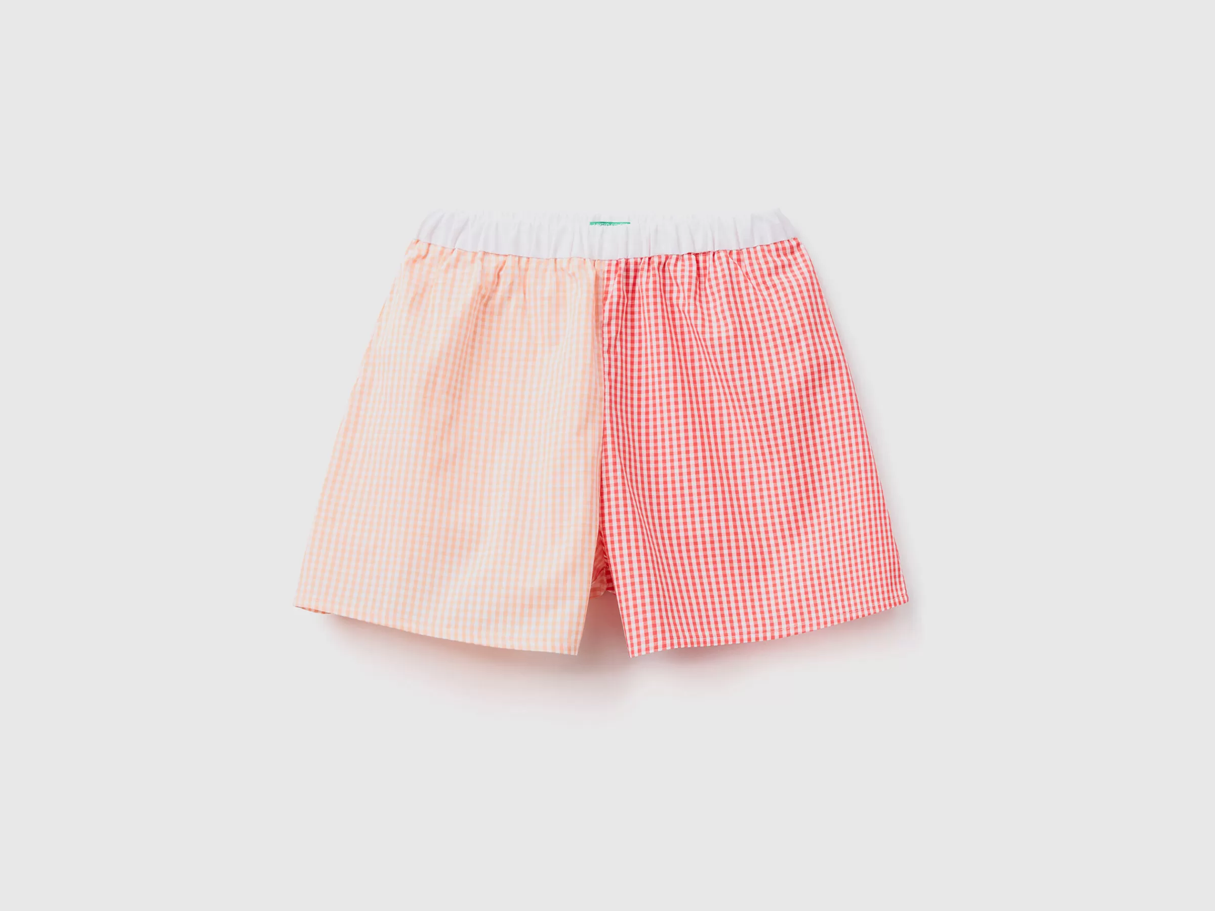 Bermudas Vichy 100% Algodão^Benetton Clearance