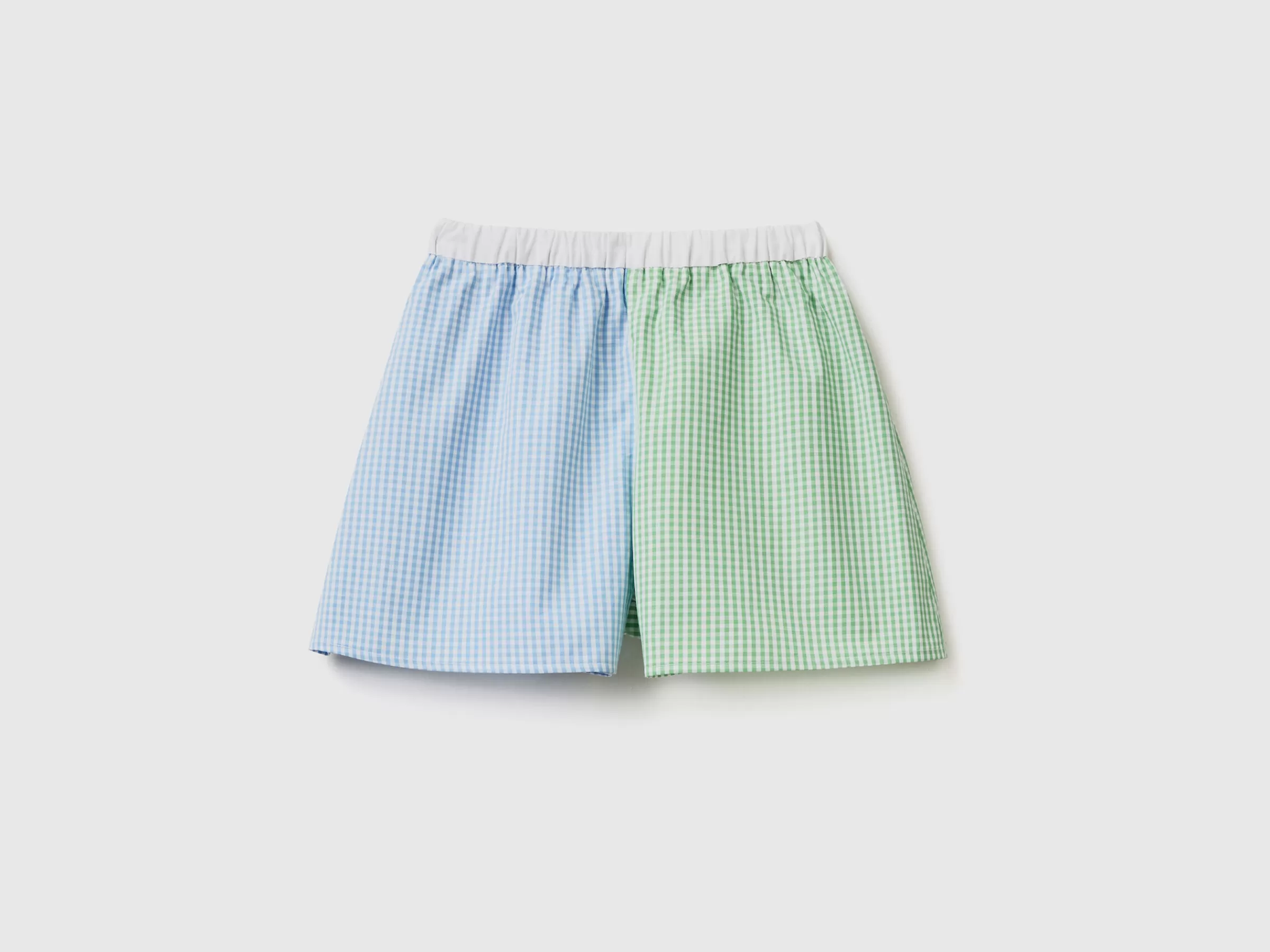 Bermudas Vichy 100% Algodão^Benetton Cheap