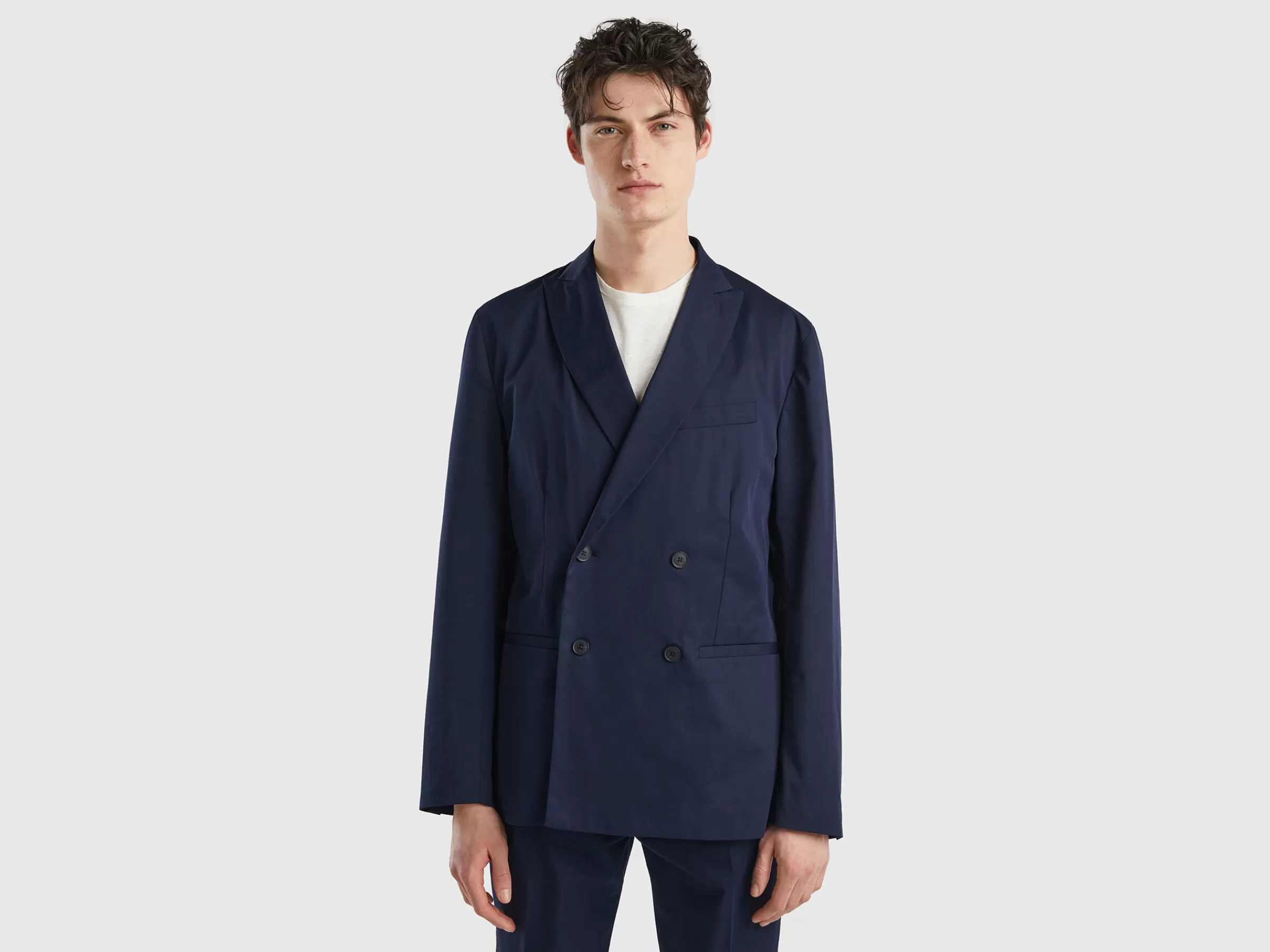 Blazer Leve De Abotoadura Dupla^Benetton Cheap