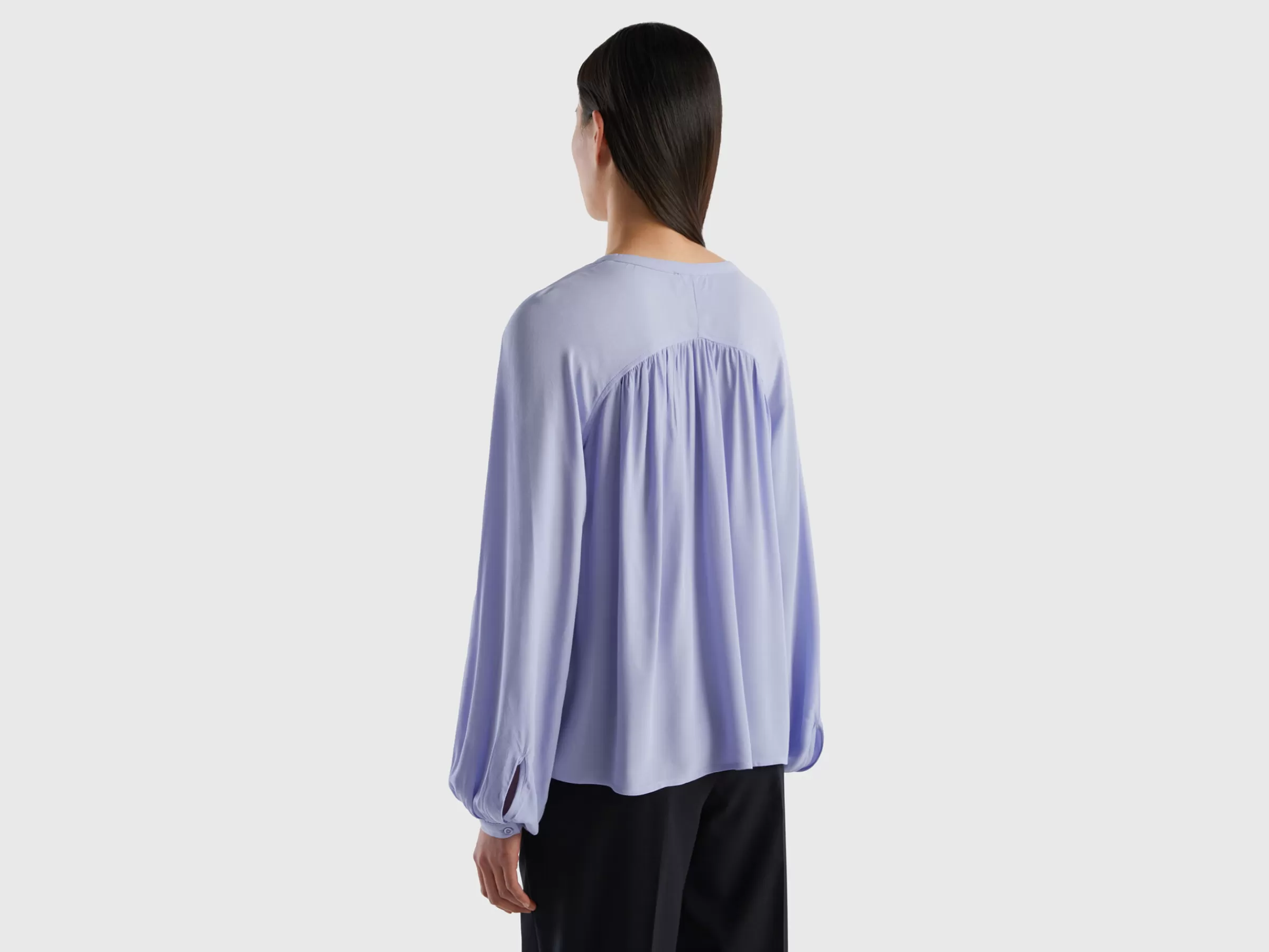 Blusa De Manga Comprida 100% Viscose^Benetton Shop