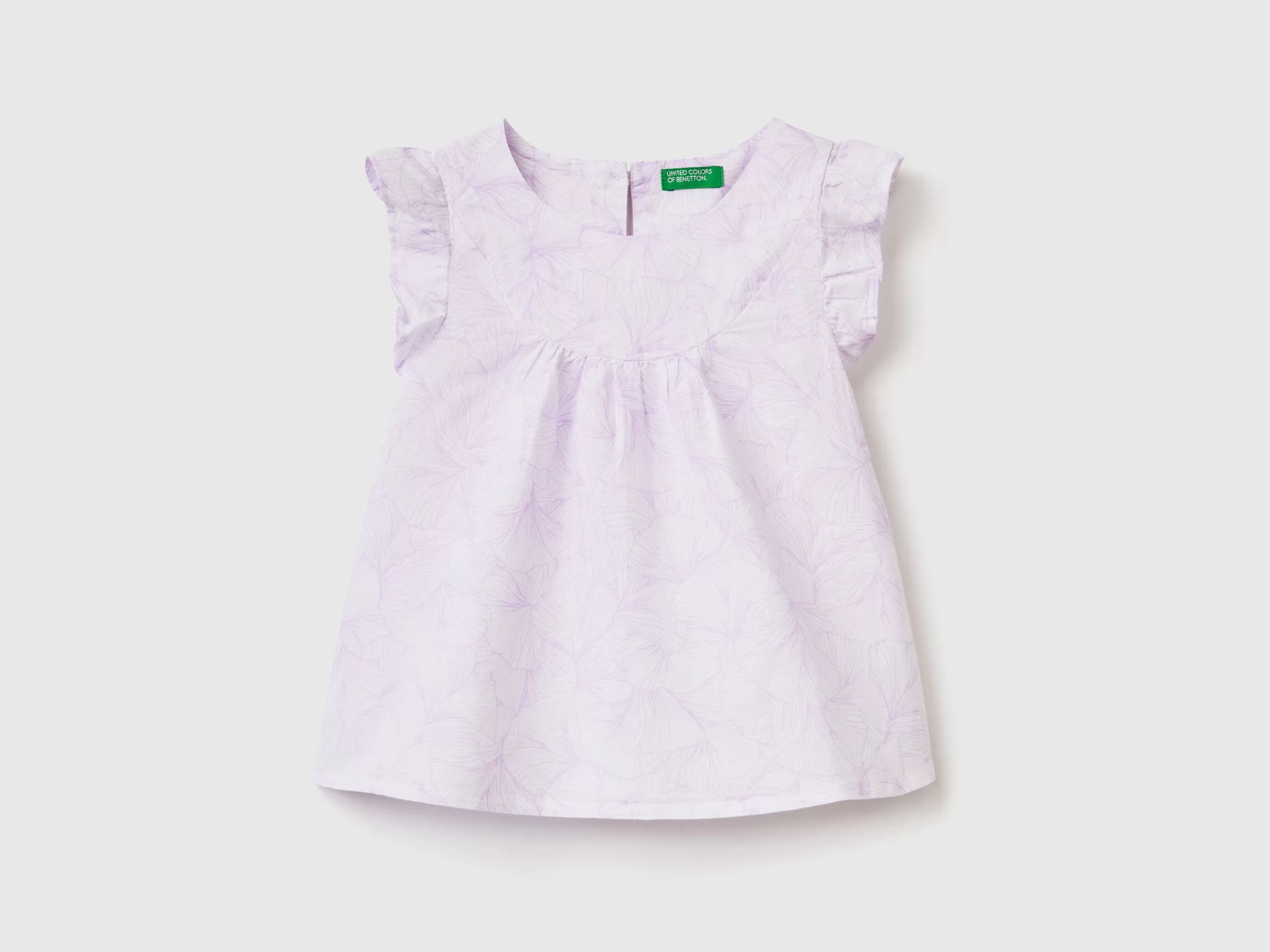 Blusa Padrao Em Linho Misto^Benetton Cheap