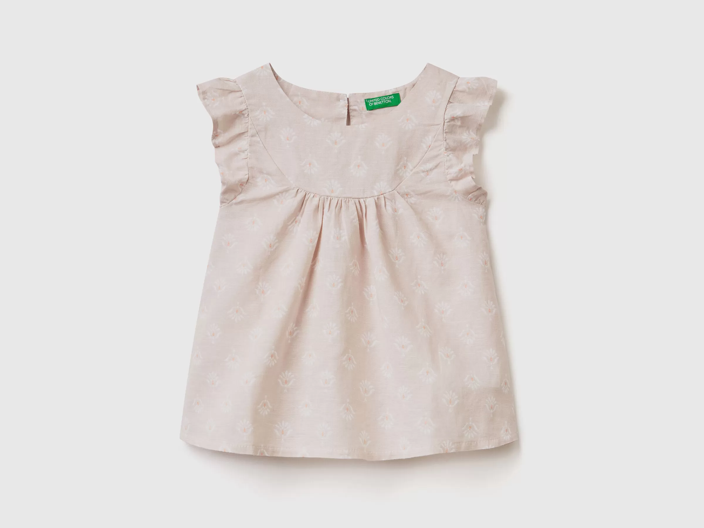 Blusa Padrao Em Linho Misto^Benetton New