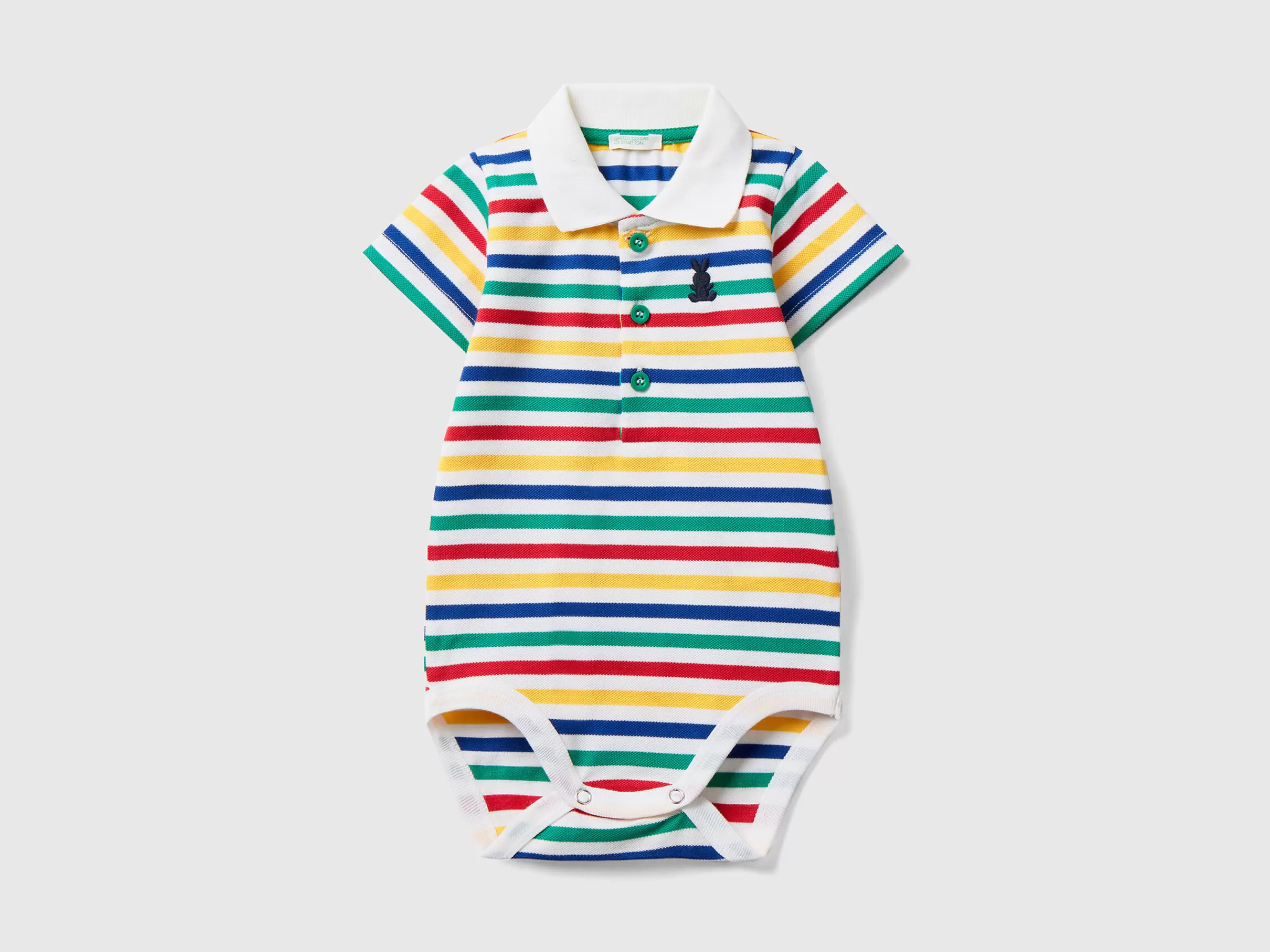 Body Polo Em Algodão Elastico^Benetton Fashion