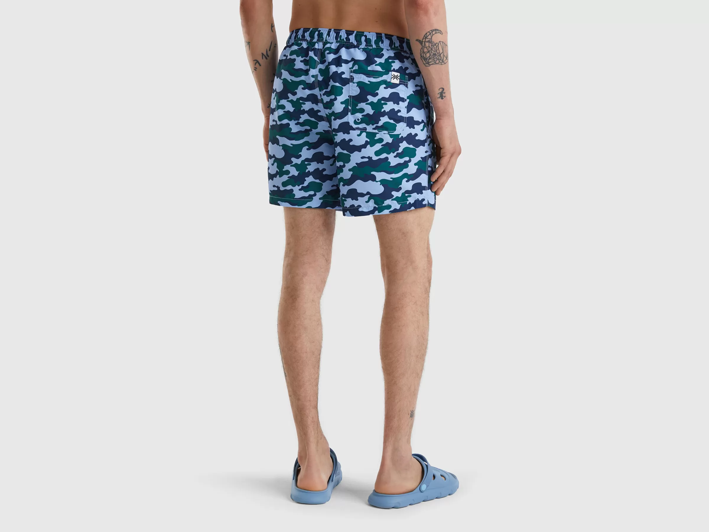 Boxers De Banho Com Estampa Camuflagem^Benetton Fashion