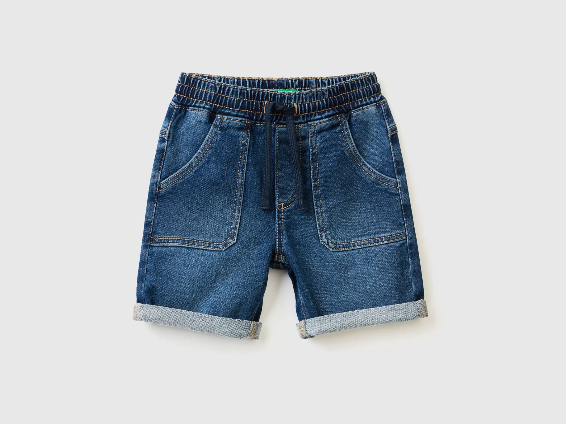 Calças Em Denim Elastico^Benetton Hot