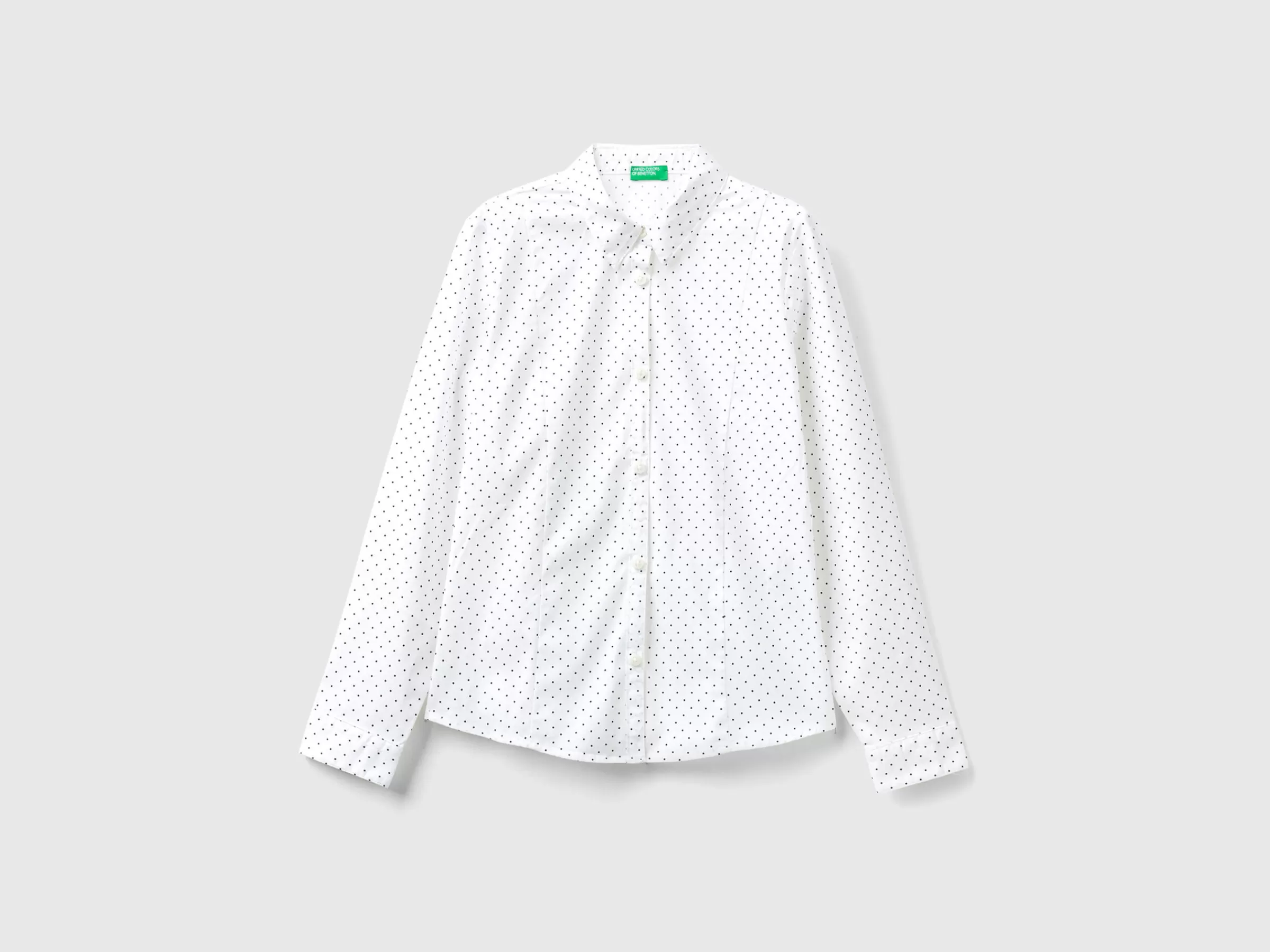 Camisa As Bolinhas Em Algodão Misto Stretch^Benetton Flash Sale