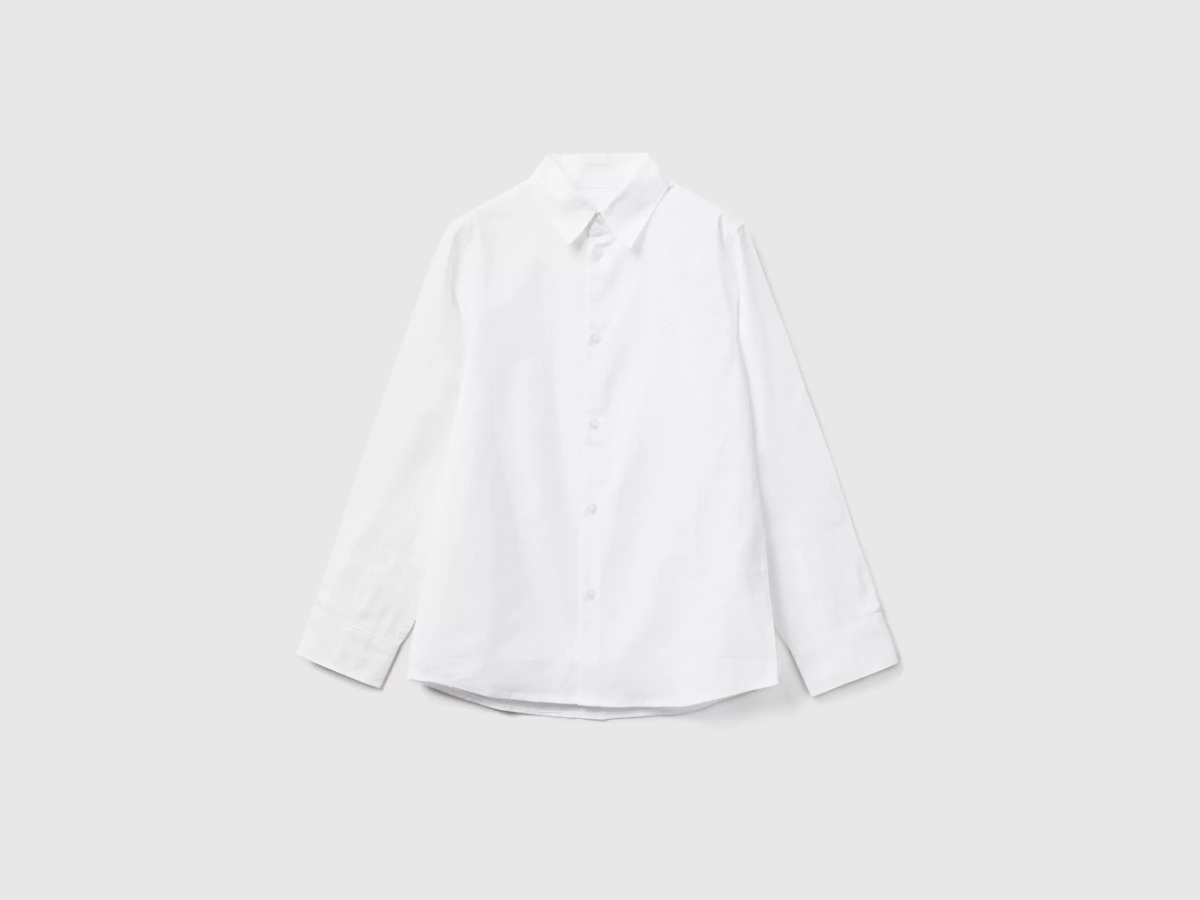 Camisa Classica Em Algodão Puro^Benetton Discount