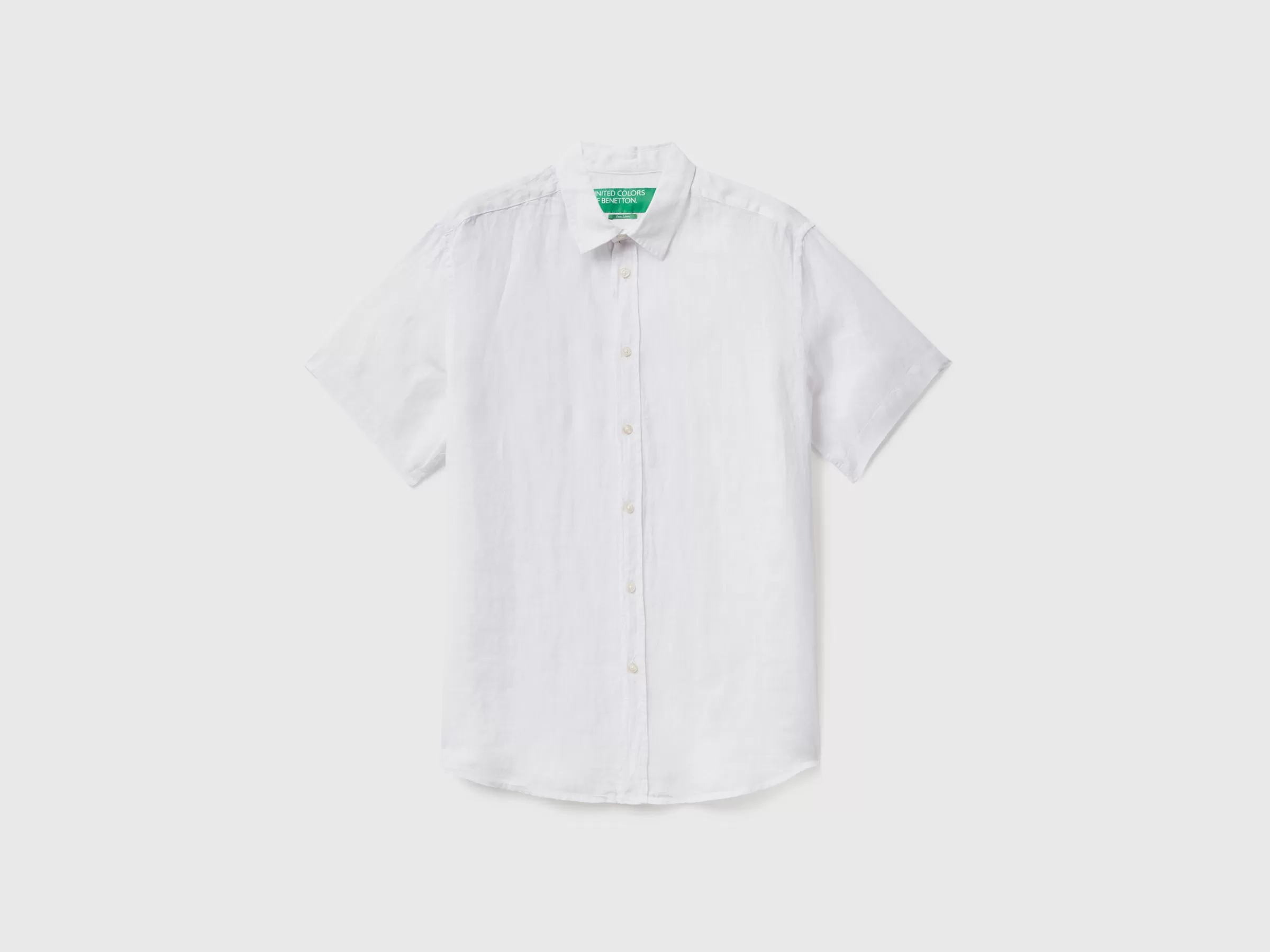 Camisa De Manga Curta 100% Linho^Benetton Online