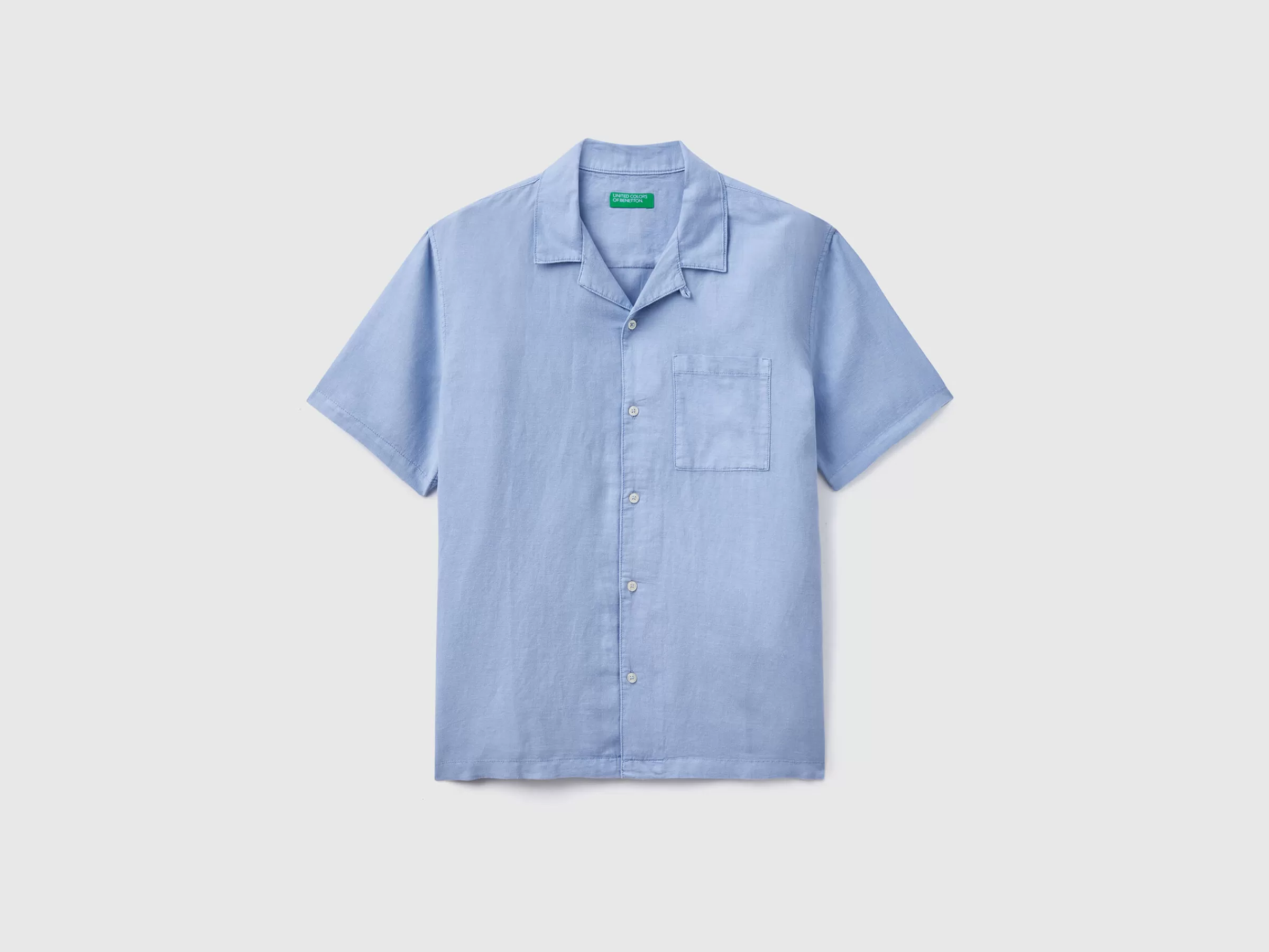 Camisa De Manga Curta Em Linho Misto^Benetton Best Sale