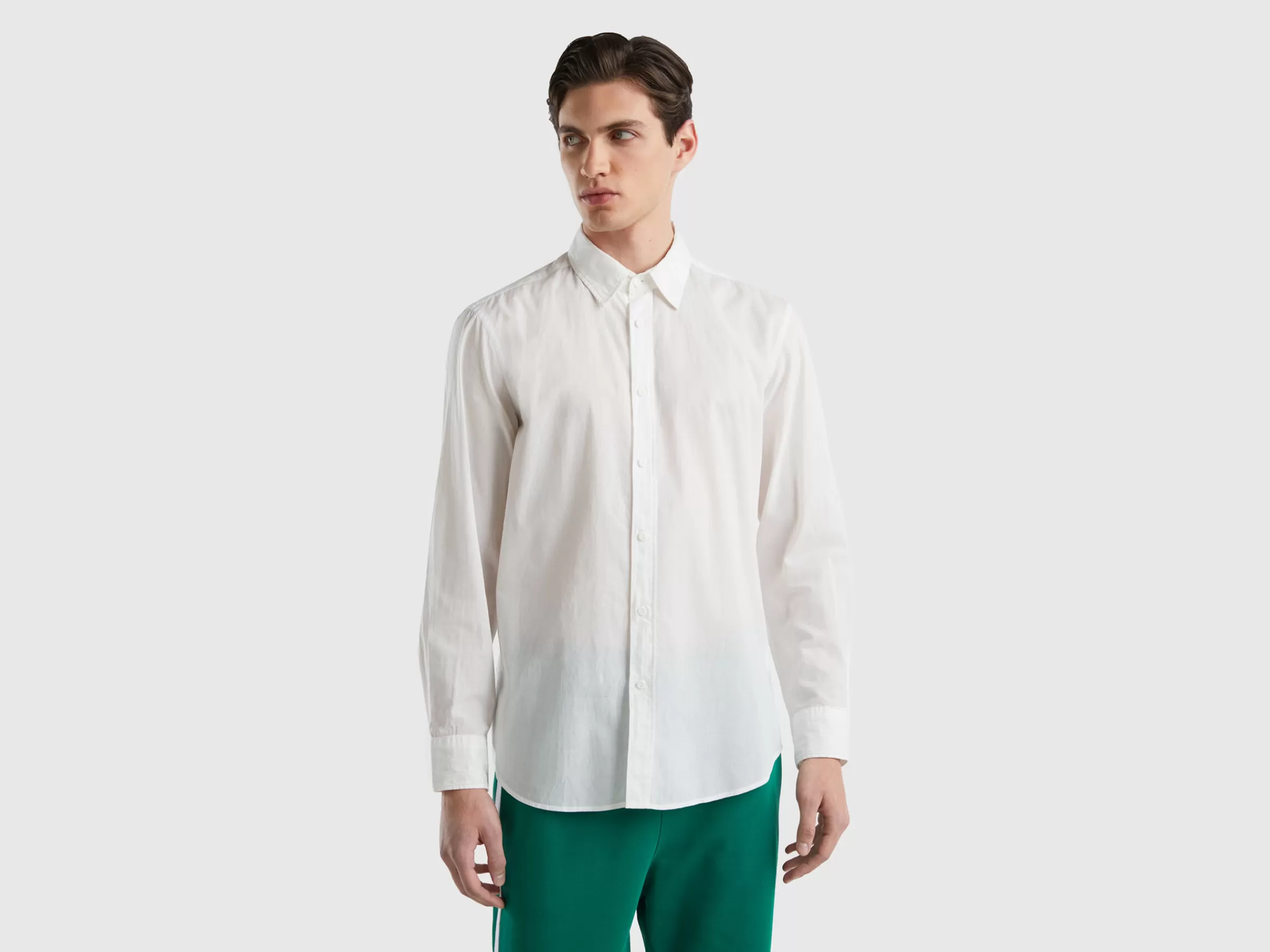 Camisa Em Algodão Leve^Benetton Fashion